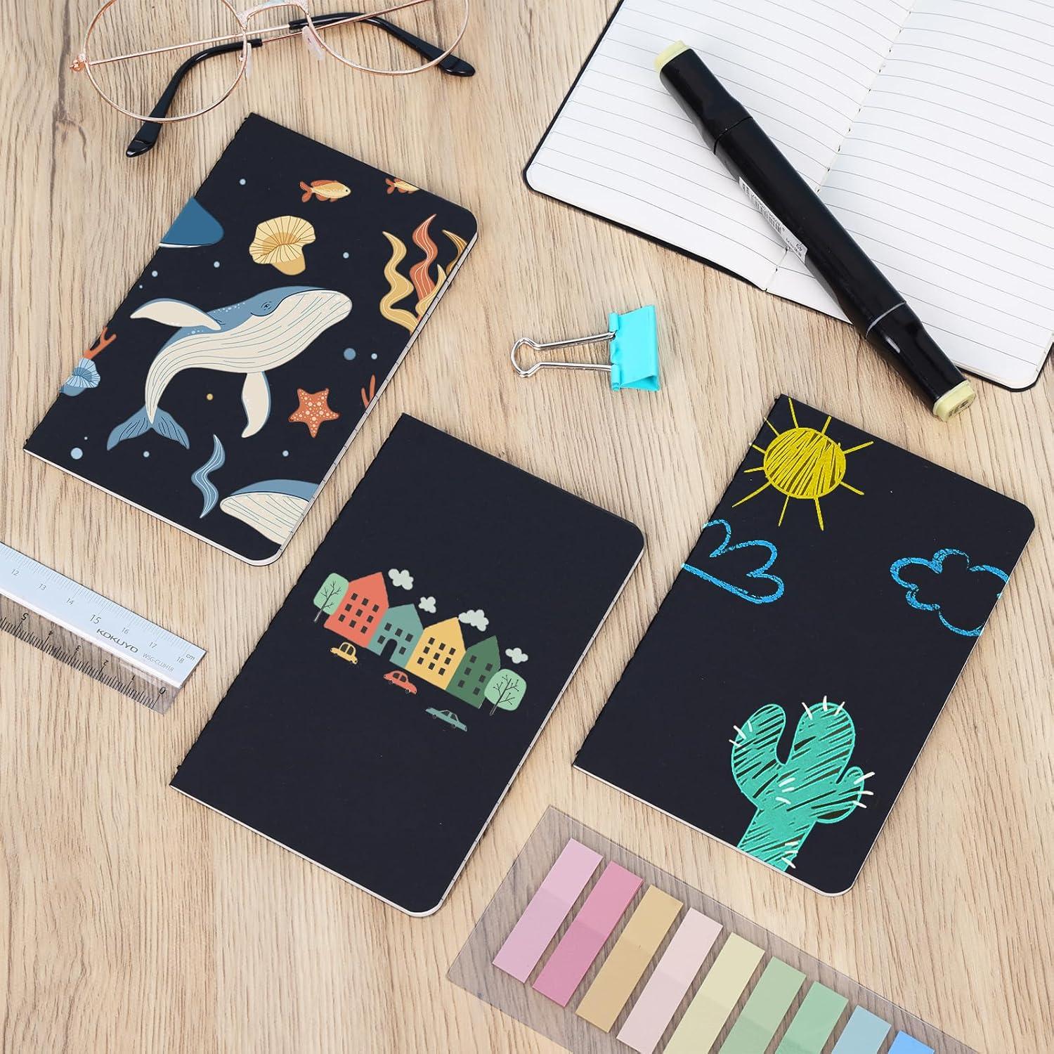 Cuadernos de Bolsillo LABUK 12pcs Rayados 8.9x14cm Tapa Blanda