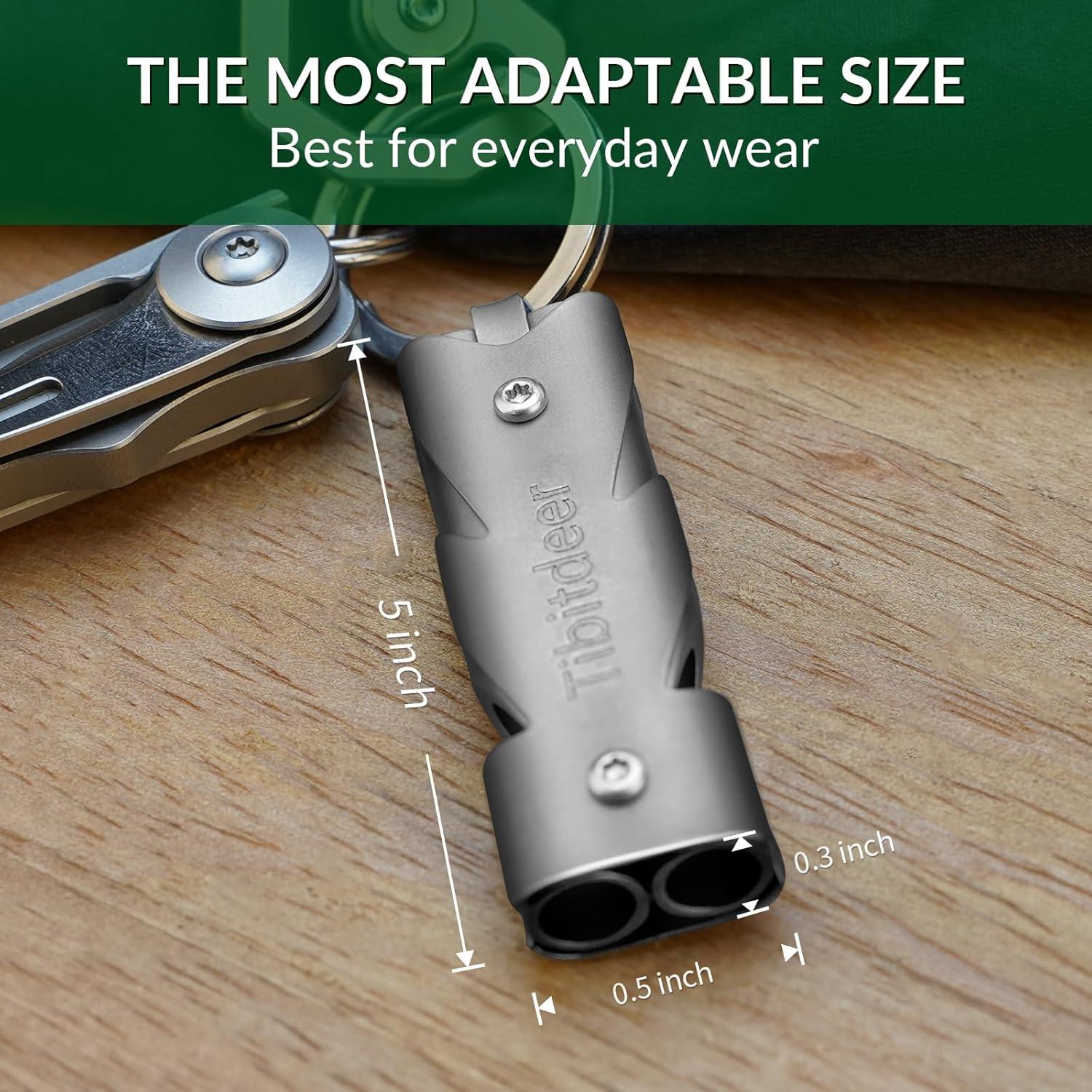 Silbato de Emergencia Titanio Tibitdeer KS013 120dB con Anillos