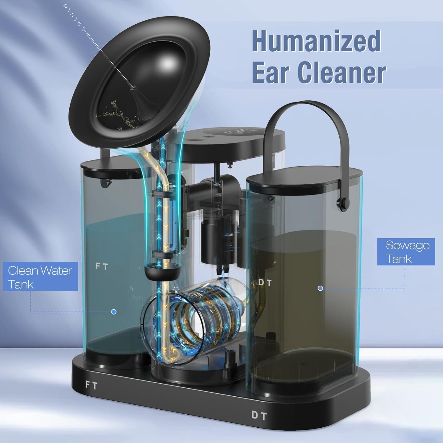 Kit de limpieza de cerumen eléctrico Baihuihuitong negro 600ml