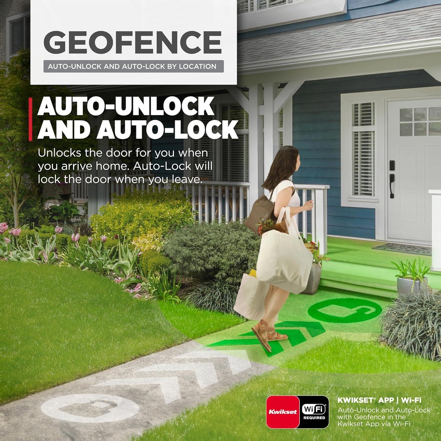 Cerradura Inteligente Kwikset Halo Wi-Fi, Pantalla Táctil, Negro Mate