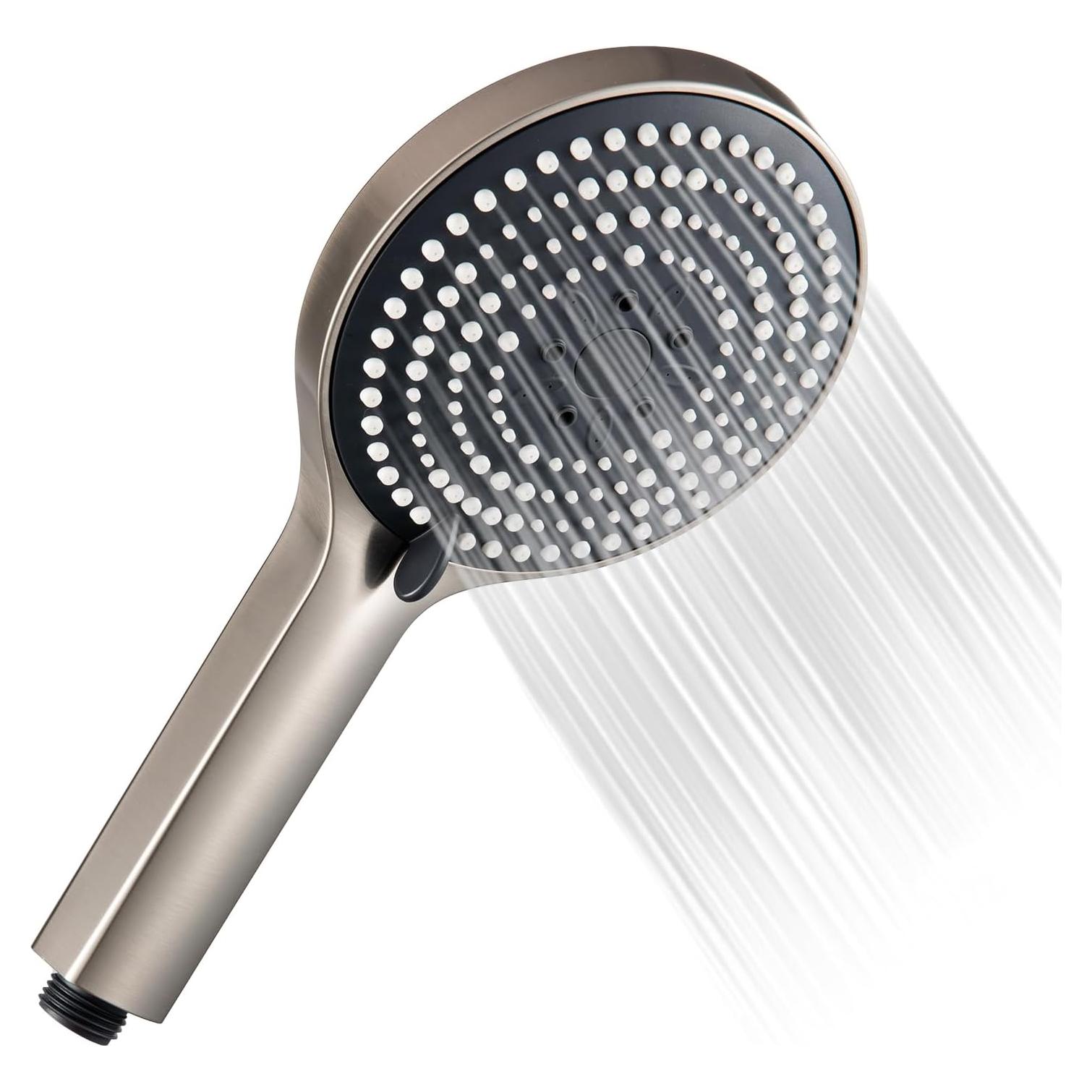 Cabezal de Ducha de Mano OFFO, Alta Presión 6 Modos Níquel Cepillado