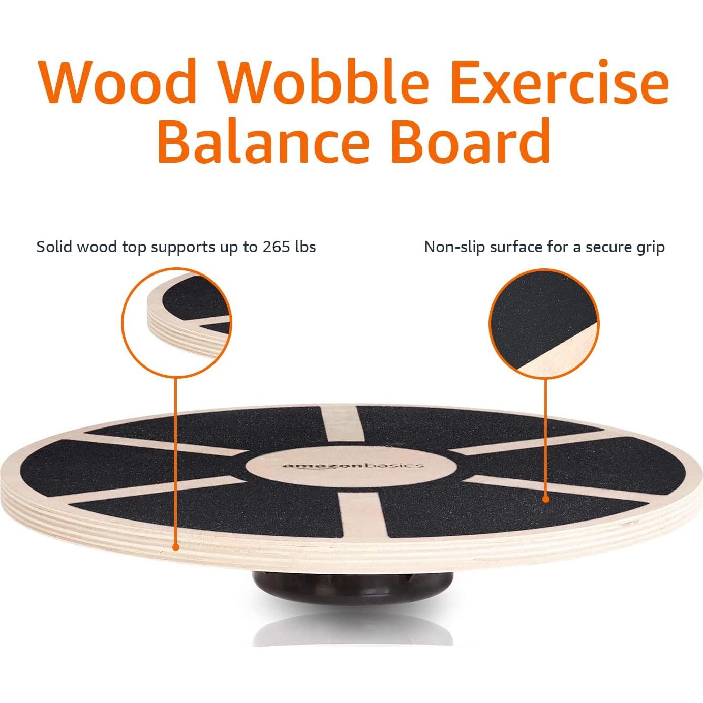 Tabla de Equilibrio Inestable de Madera Amazon Basics 40cm