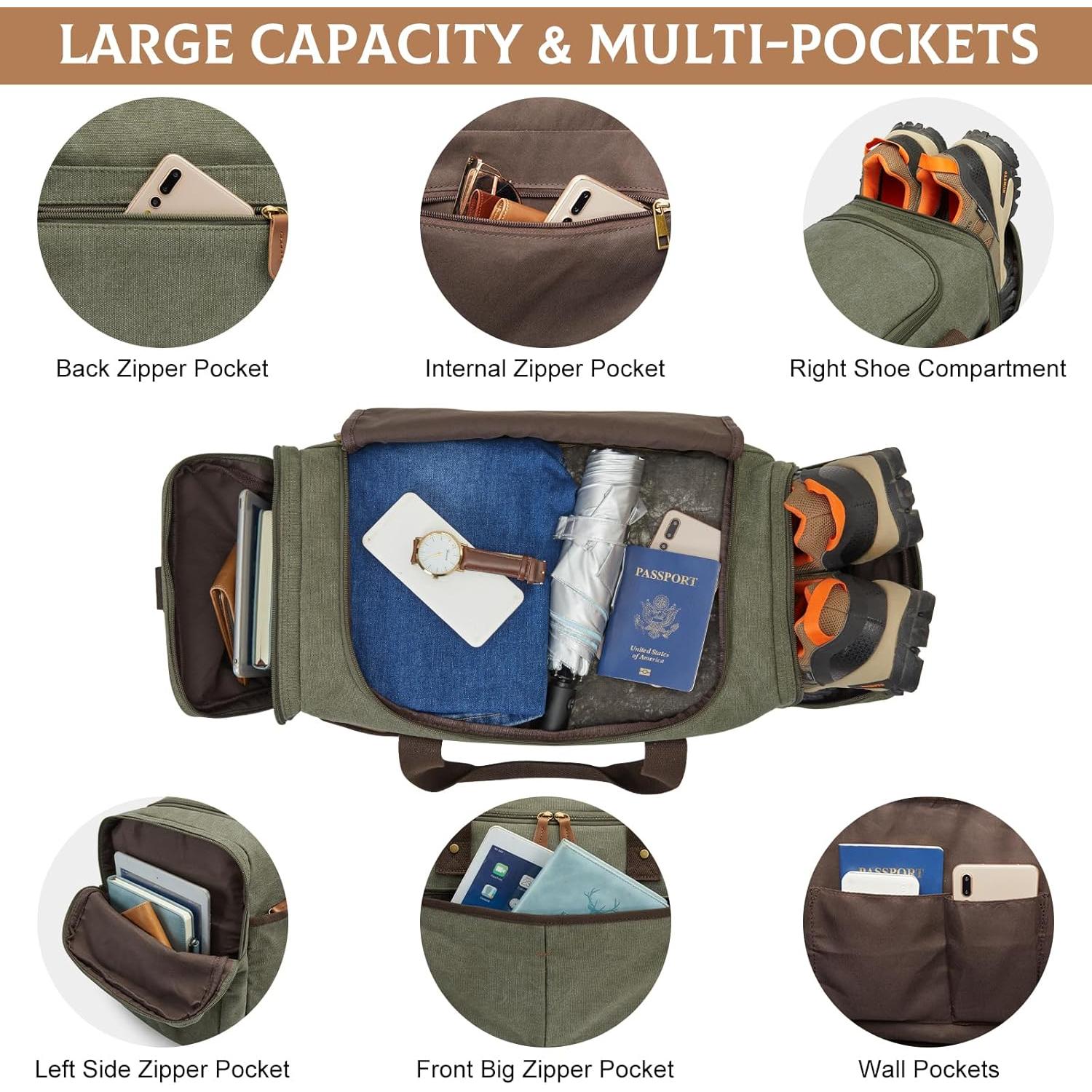 Bolsa de Viaje S-ZONE Extra Grande Verde Militar 65L