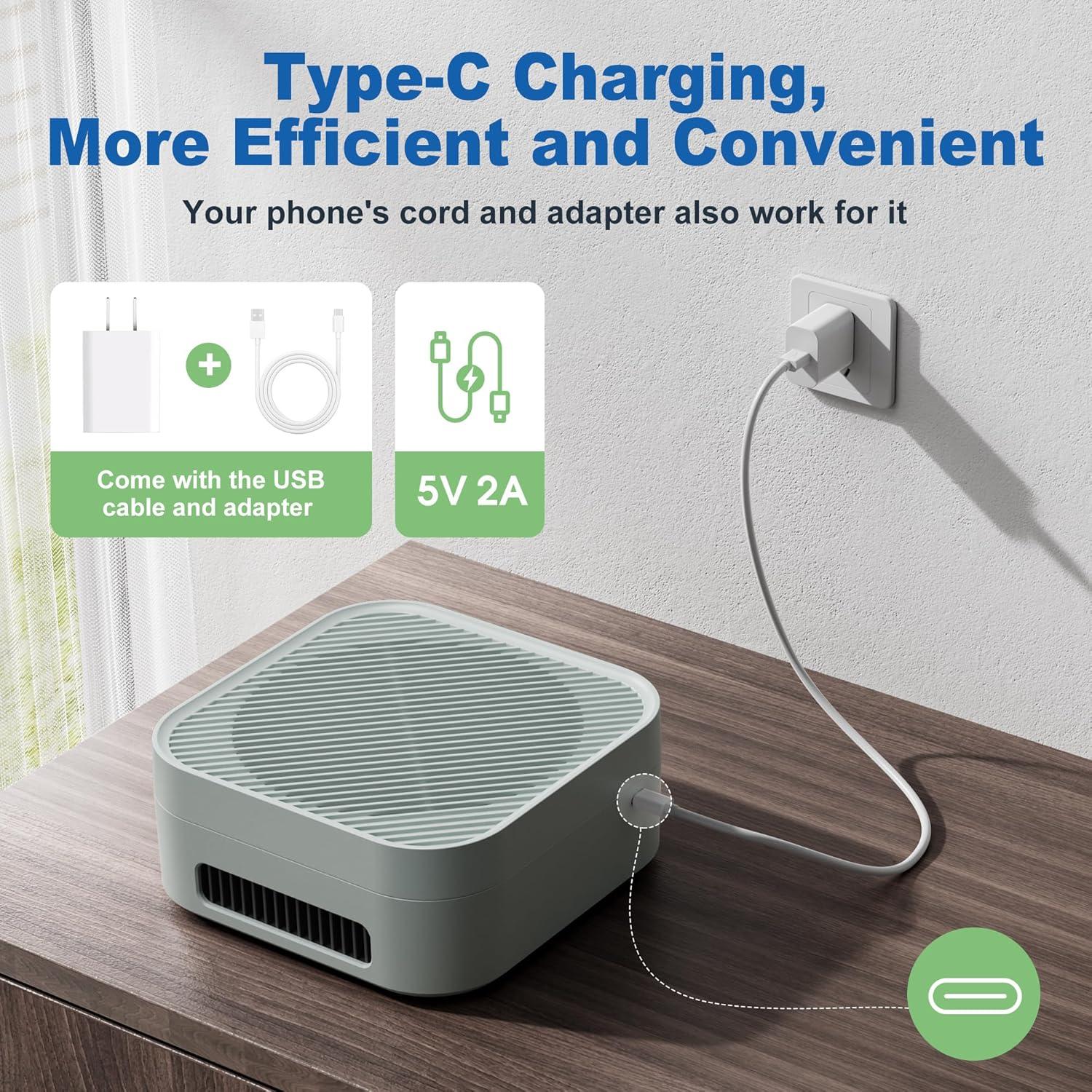 Purificador de Aire TDBYWAE H13 HEPA 21.3cm Verde Portátil