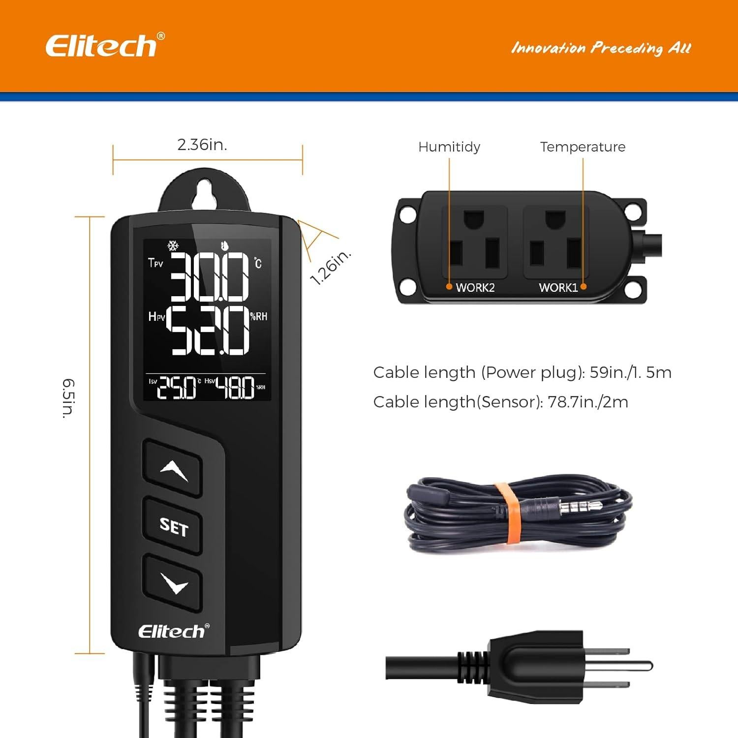Controlador de Temperatura y Humedad Elitech STC-1000Pro 110V