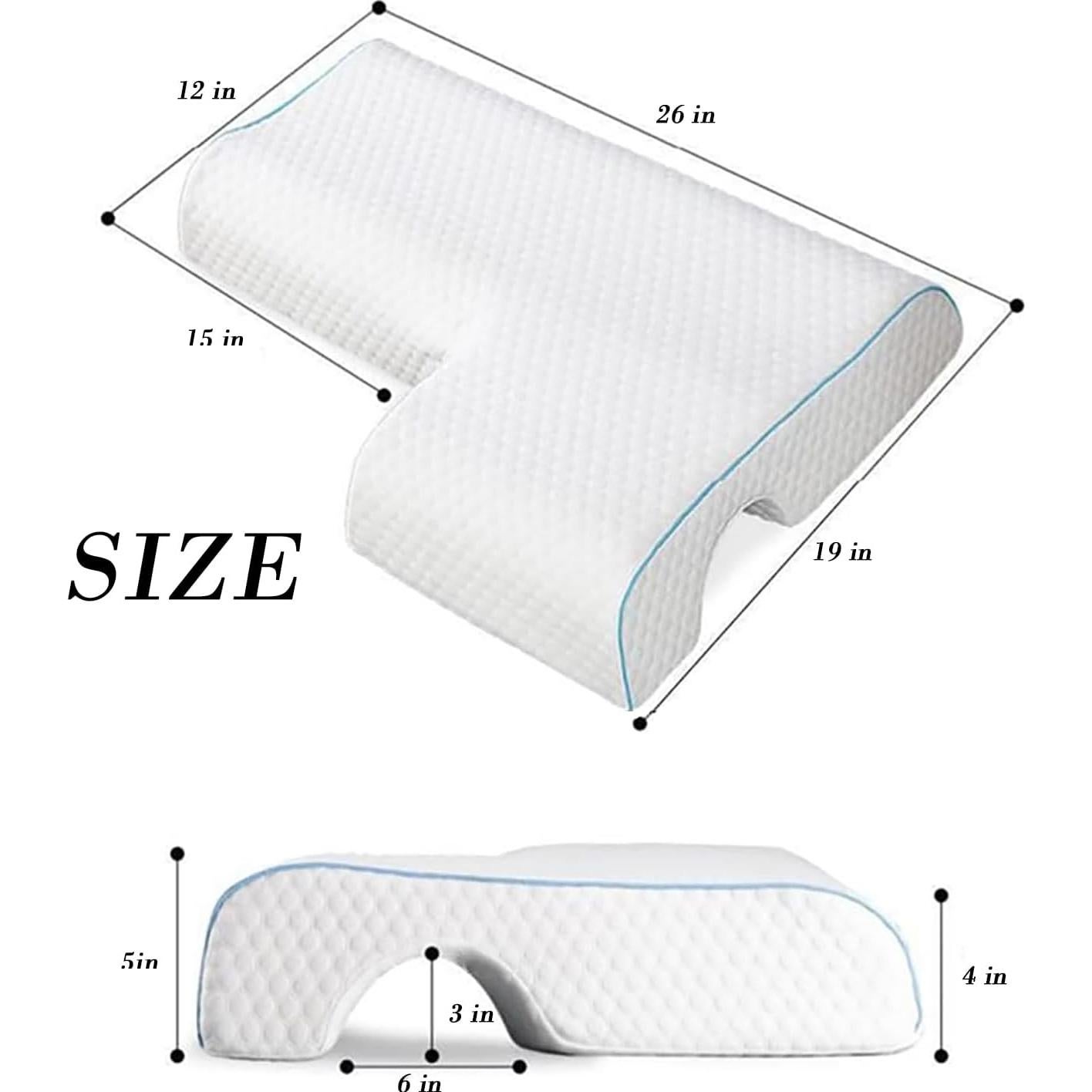 Almohada Ergonómica de Espuma de Memoria Genérico - Soporte para Cuello y Brazo