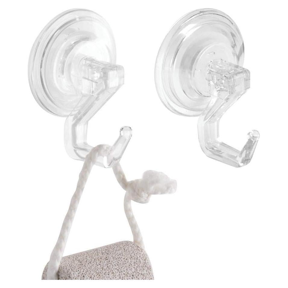 Ganchos de Ventosa iDesign para Ducha - Set de 2 Transparentes