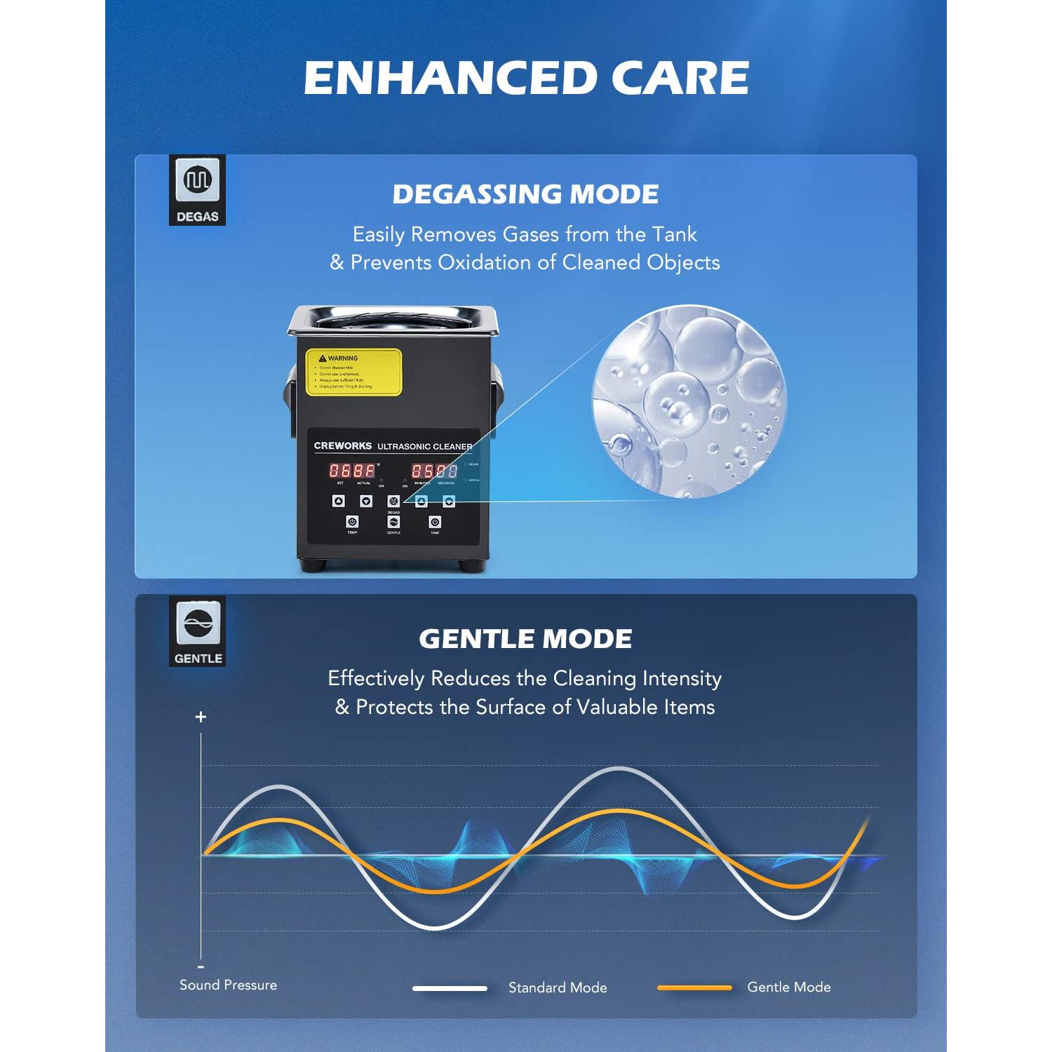Limpiadora Ultrasónica Digital Creworks 2L 60W con Calentador