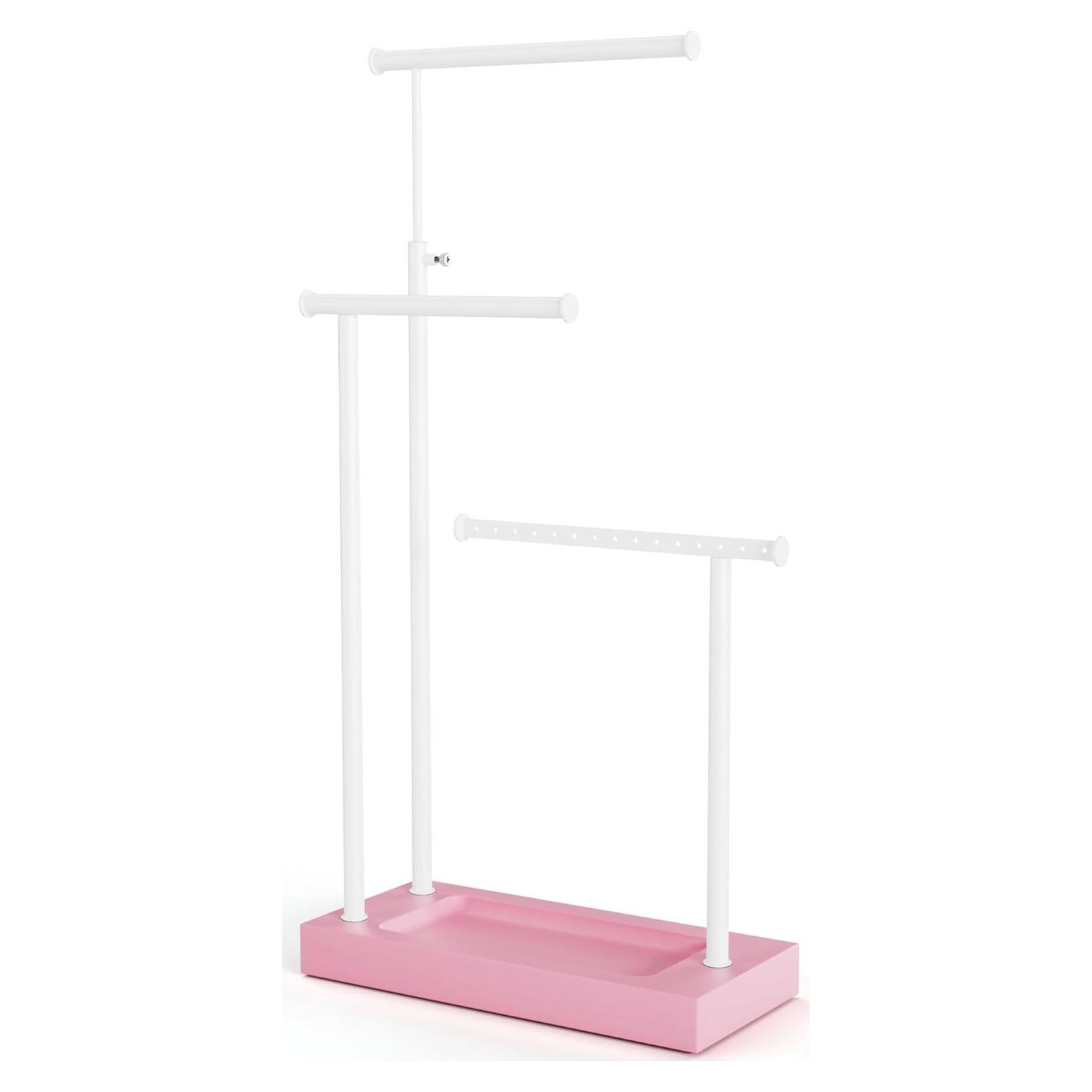 Organizador de Joyería SRIWATANA Rosa y Blanco, Soporte Alto