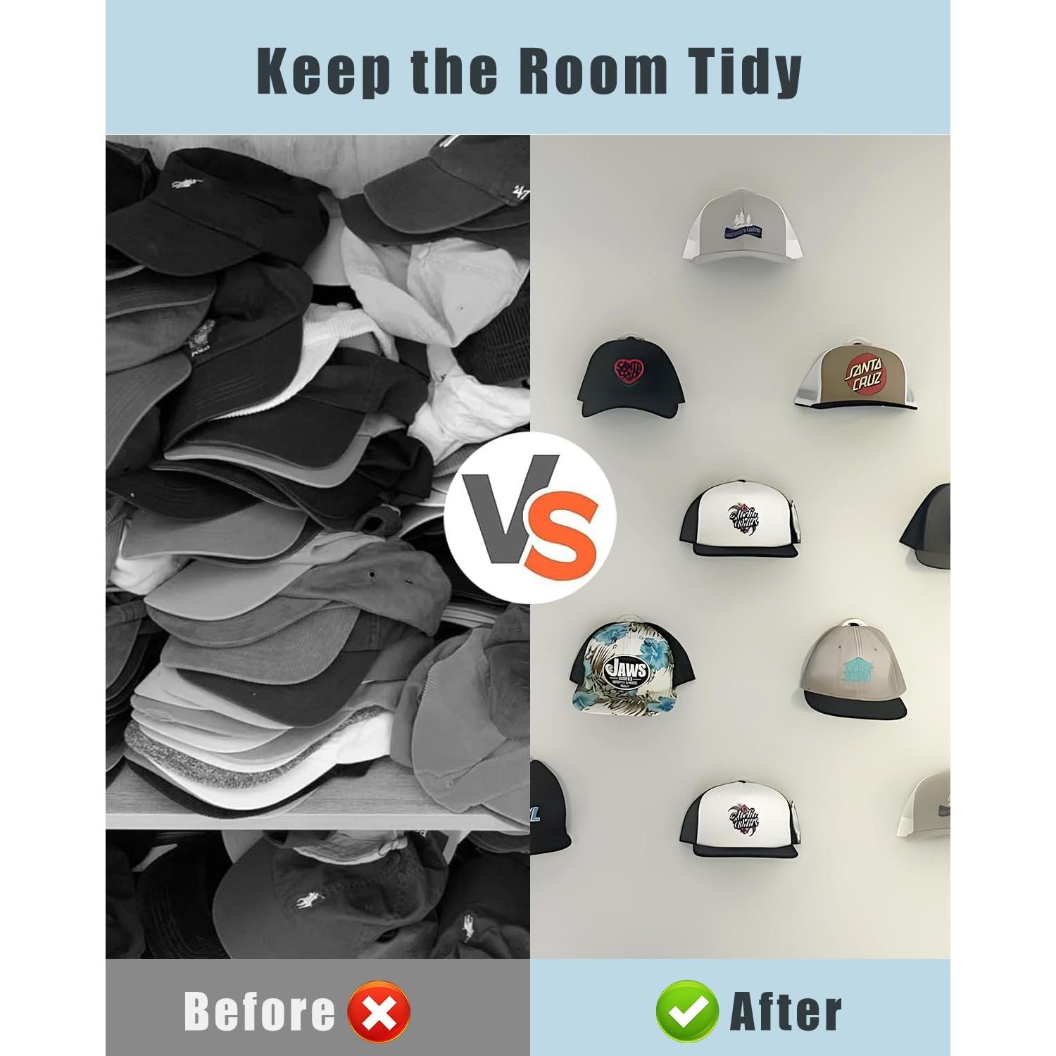 Ganchos Adhesivos para Sombreros MSKEI, Soporte Pared 4 Unidades