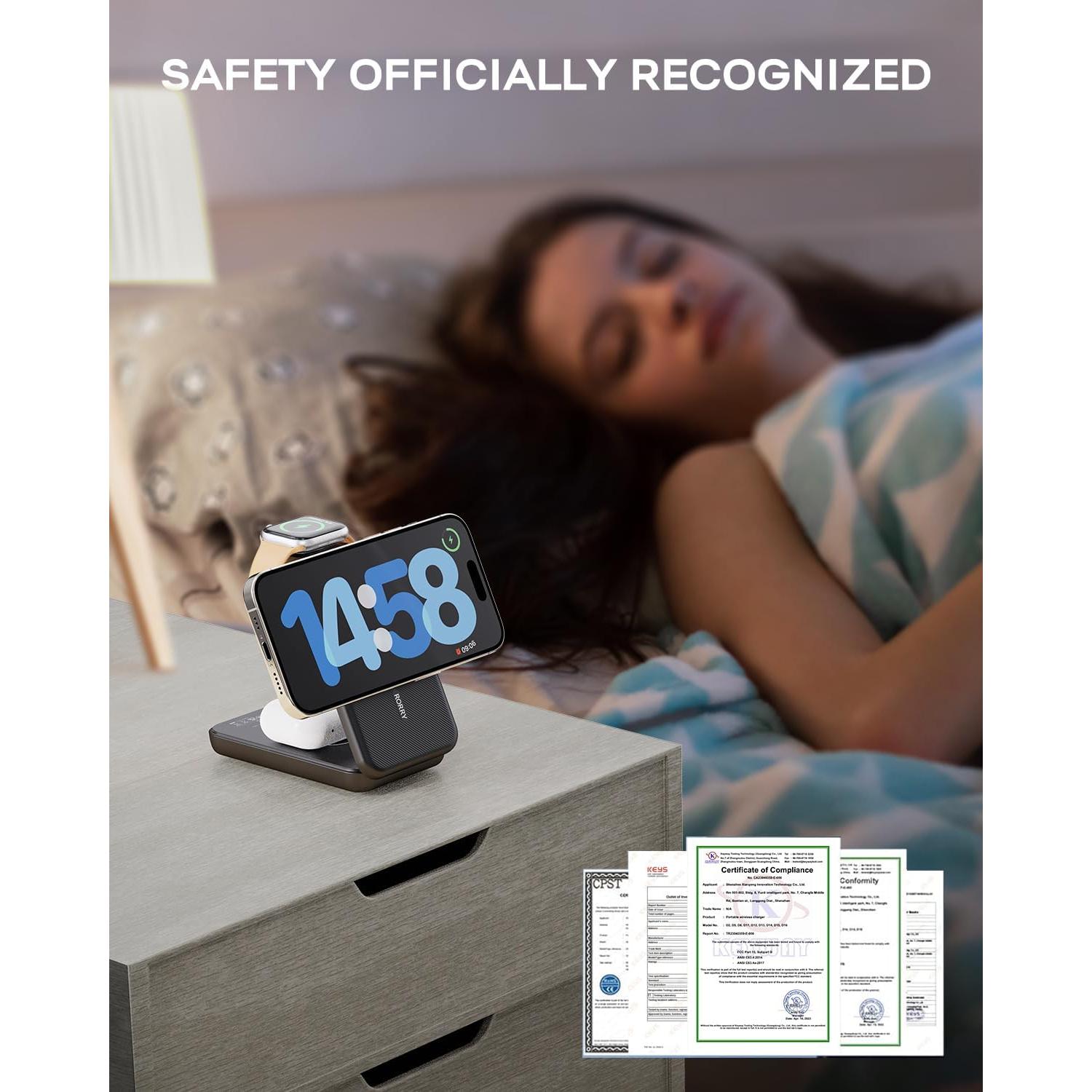 Cargador Portátil RORRY 3 en 1 10000mAh para iPhone y Apple Watch