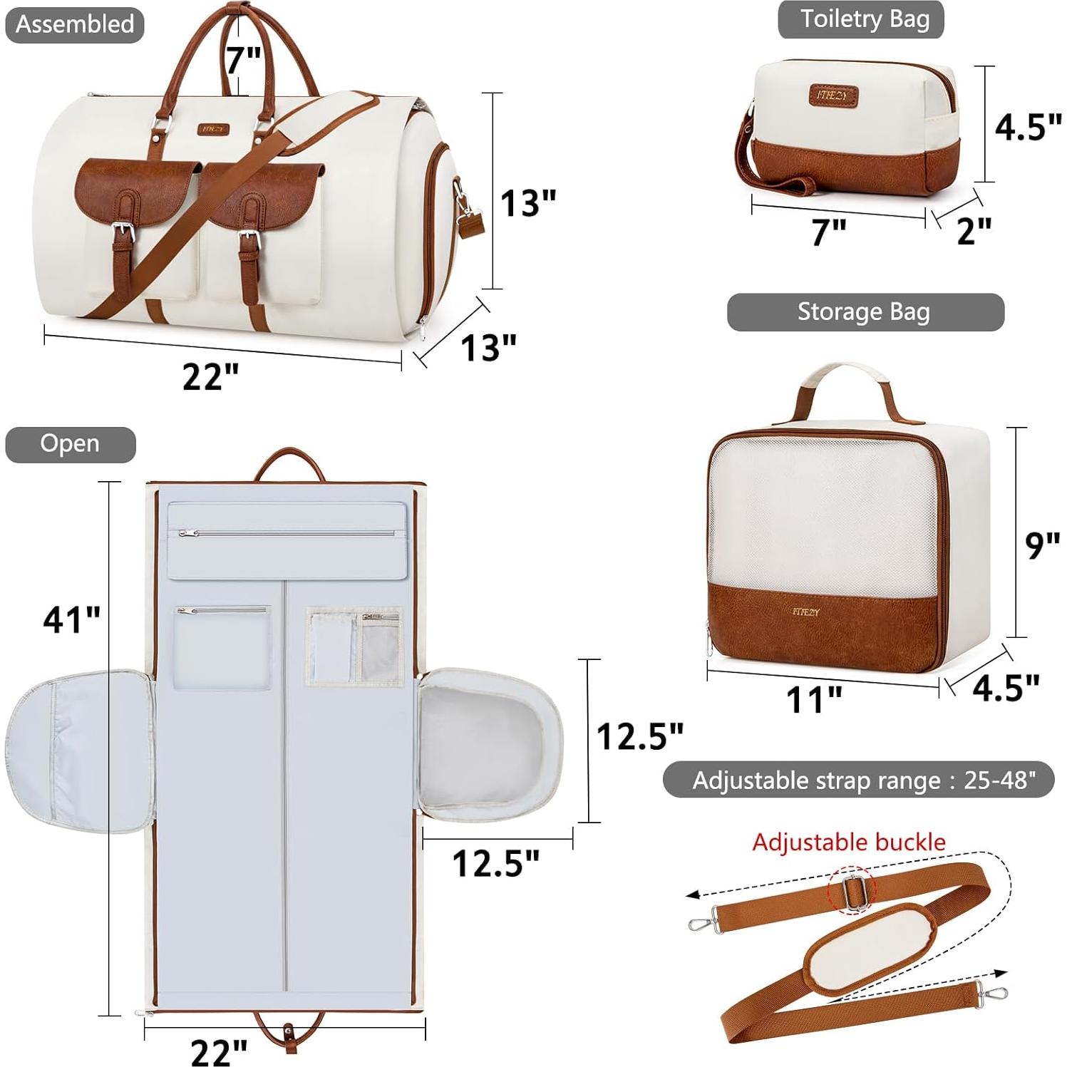 Bolsa Duffle ITIEZY 3 Piezas Ropa Viaje Impermeable