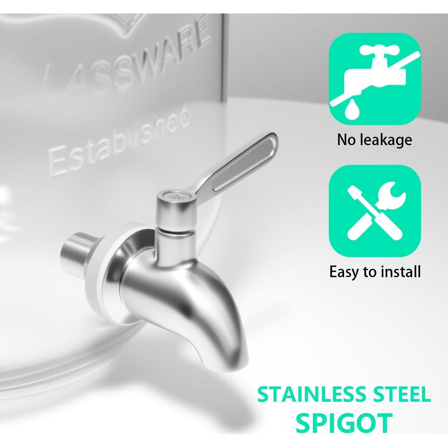 Dispensador de Bebidas de Vidrio 3.78L 2 Piezas Galssmagic