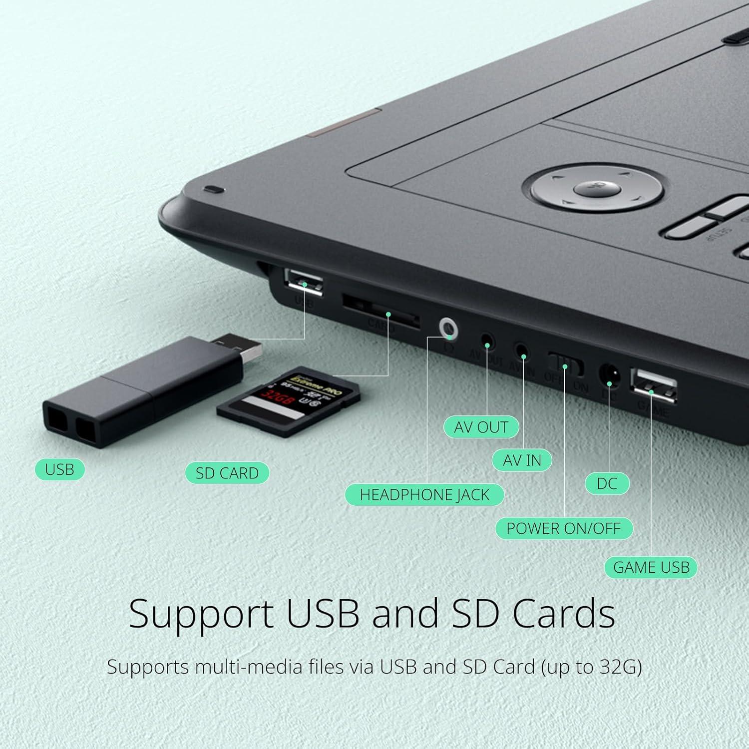 Reproductor DVD Portátil YOTON YD155 15.5" HD para Coche