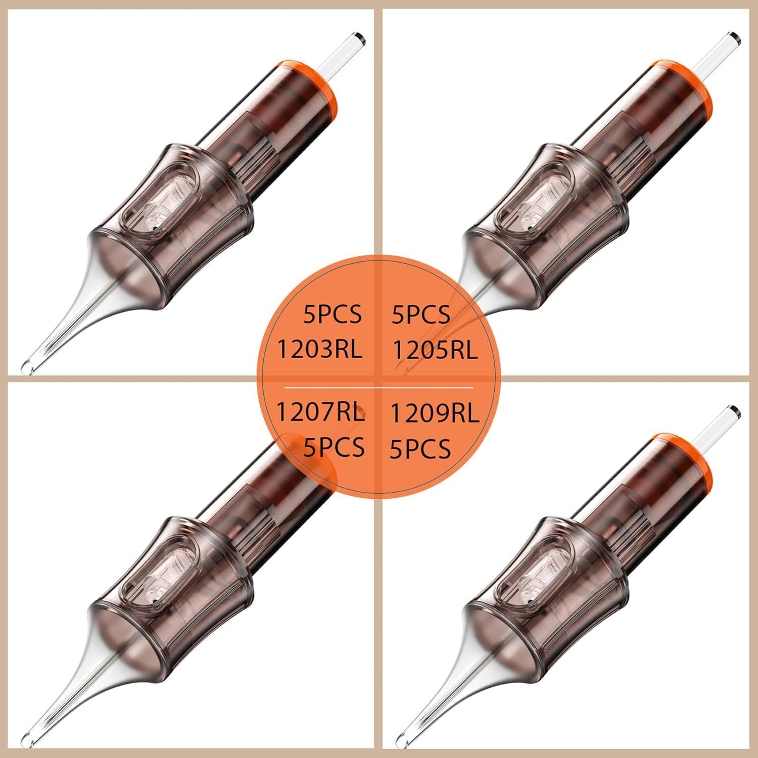 20 Agujas de Cartucho de Tatuaje A-minusone 12RL Mezcladas