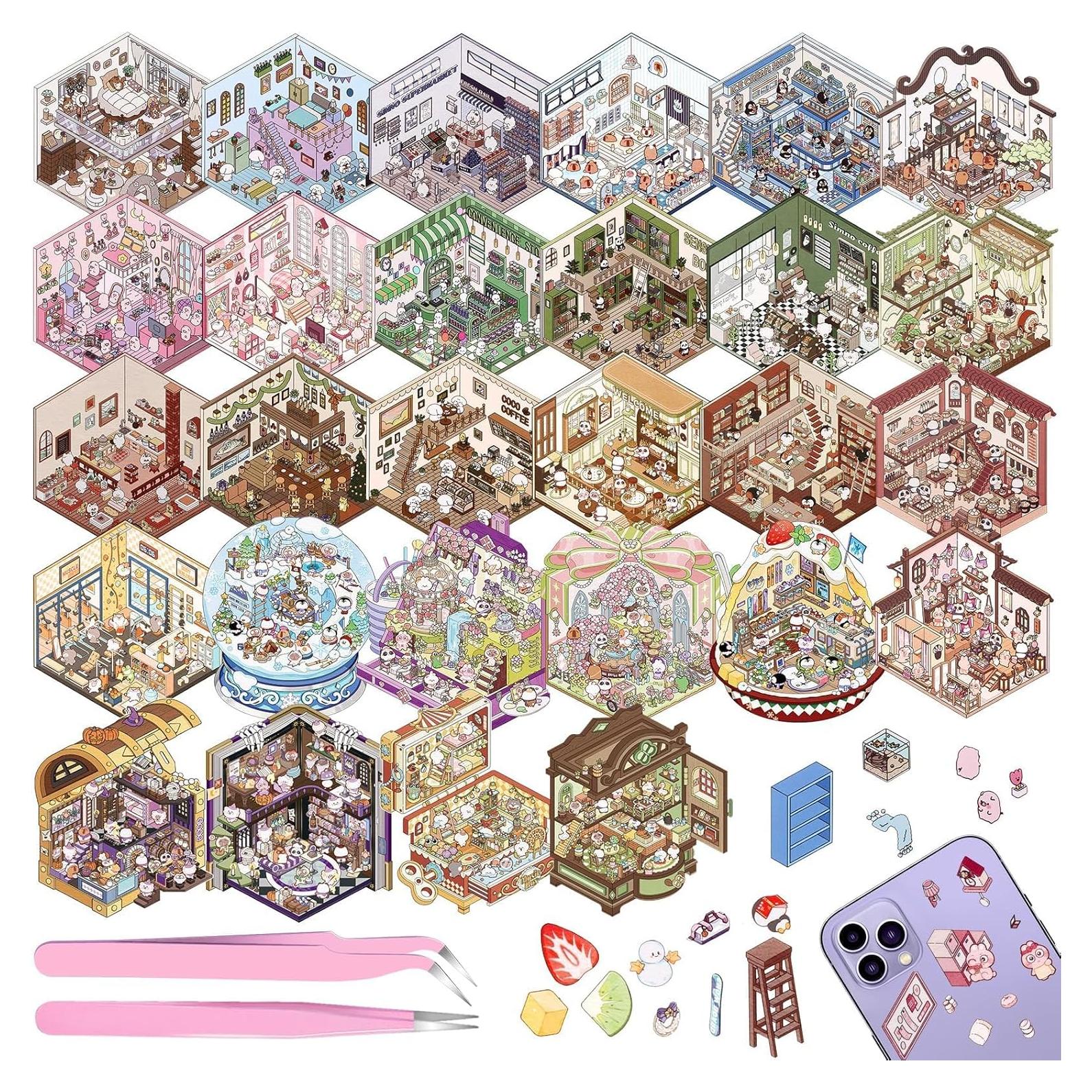 Pegatinas 3D DIY Draupnir - 28 Temas para Alivio del Estrés