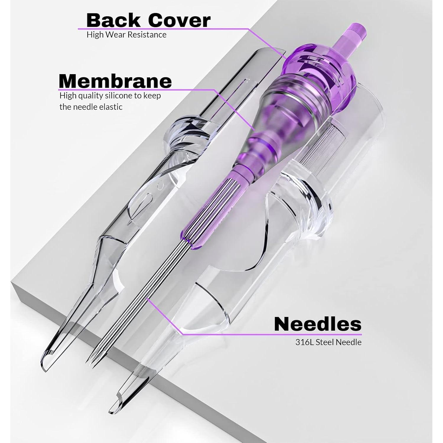 Agujas de Cartucho de Tatuaje Wormhole 50pcs Mixtas #10