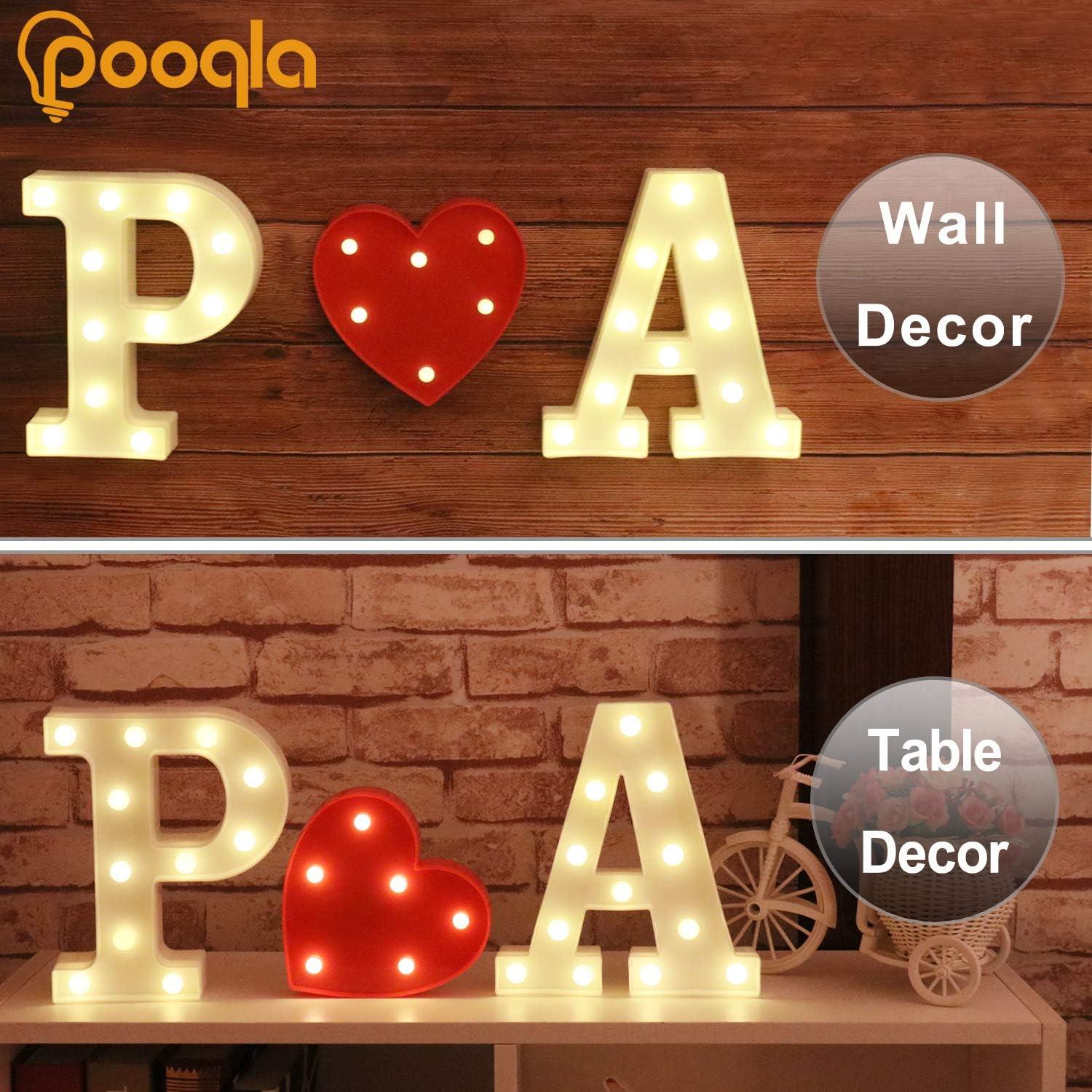 Luz LED Decorativa Letra S Pooqla - 27 Caracteres Alfabéticos