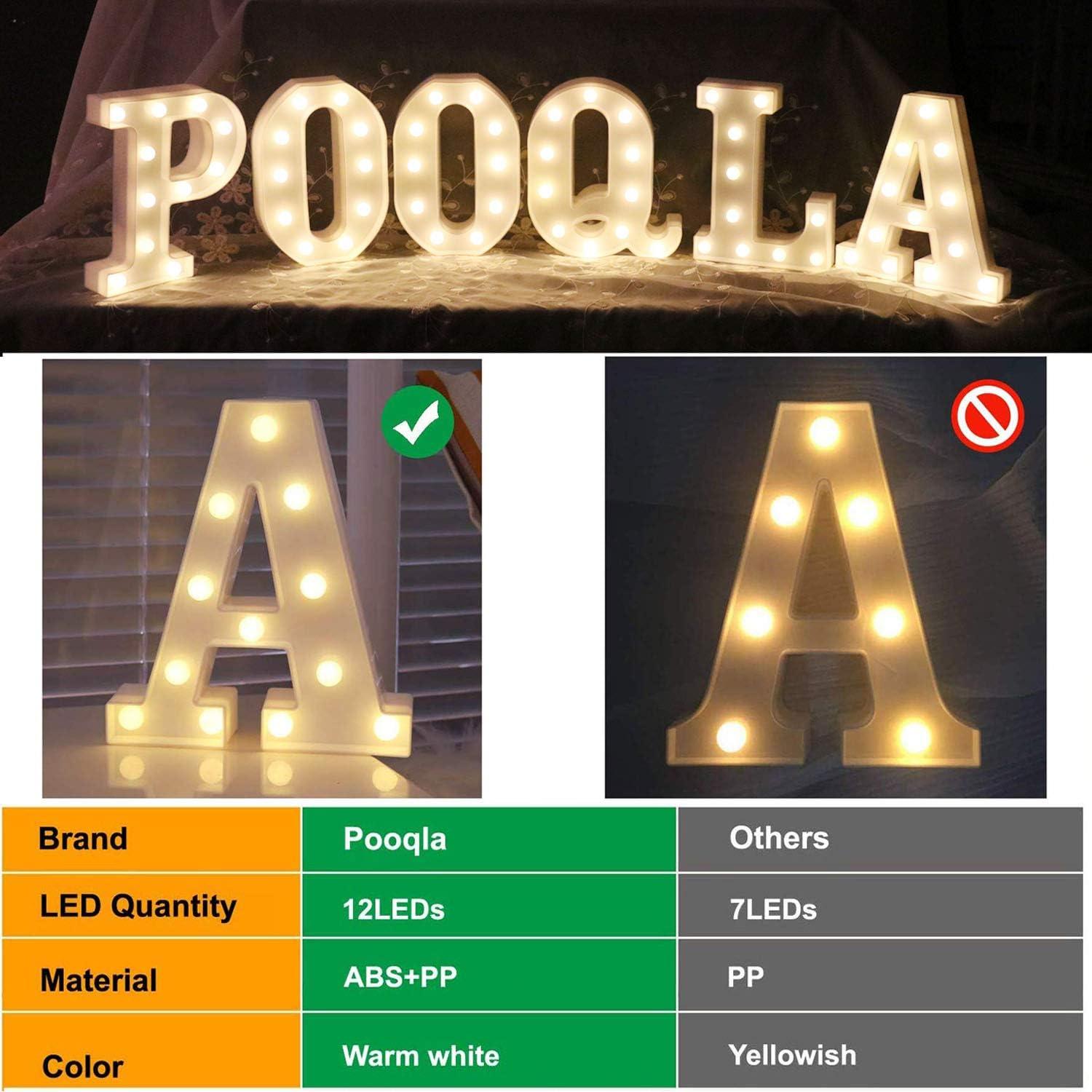Luz LED Decorativa Letra S Pooqla - 27 Caracteres Alfabéticos