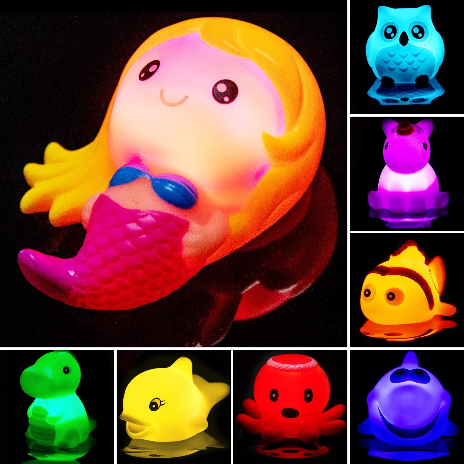 Juguetes de baño iluminados HLXY - 8 animales coloridos