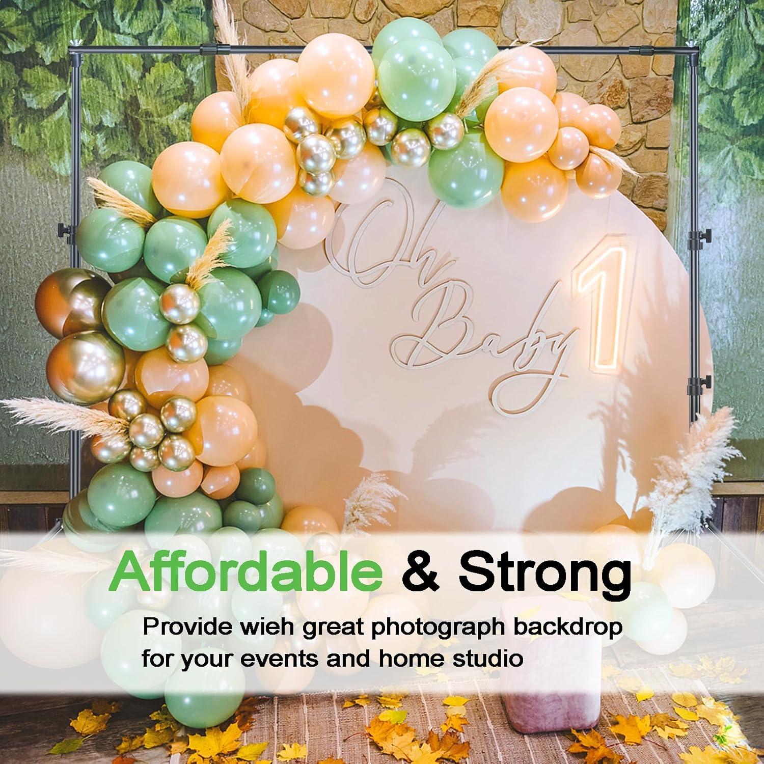 Kit de Fondo Verde 3.05x2.01m LOOWVY con Soporte Ajustable