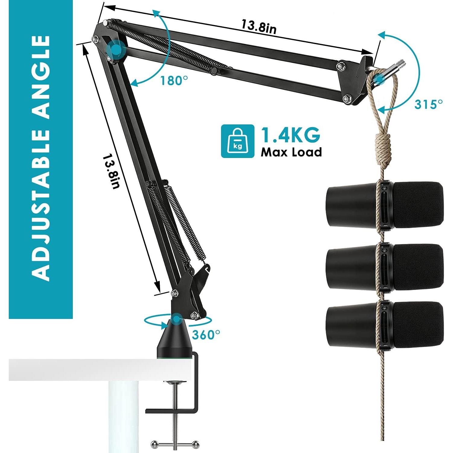 Brazo de Boom YOUSAHRES para Micrófonos Shure MV7 MV7X MV7+