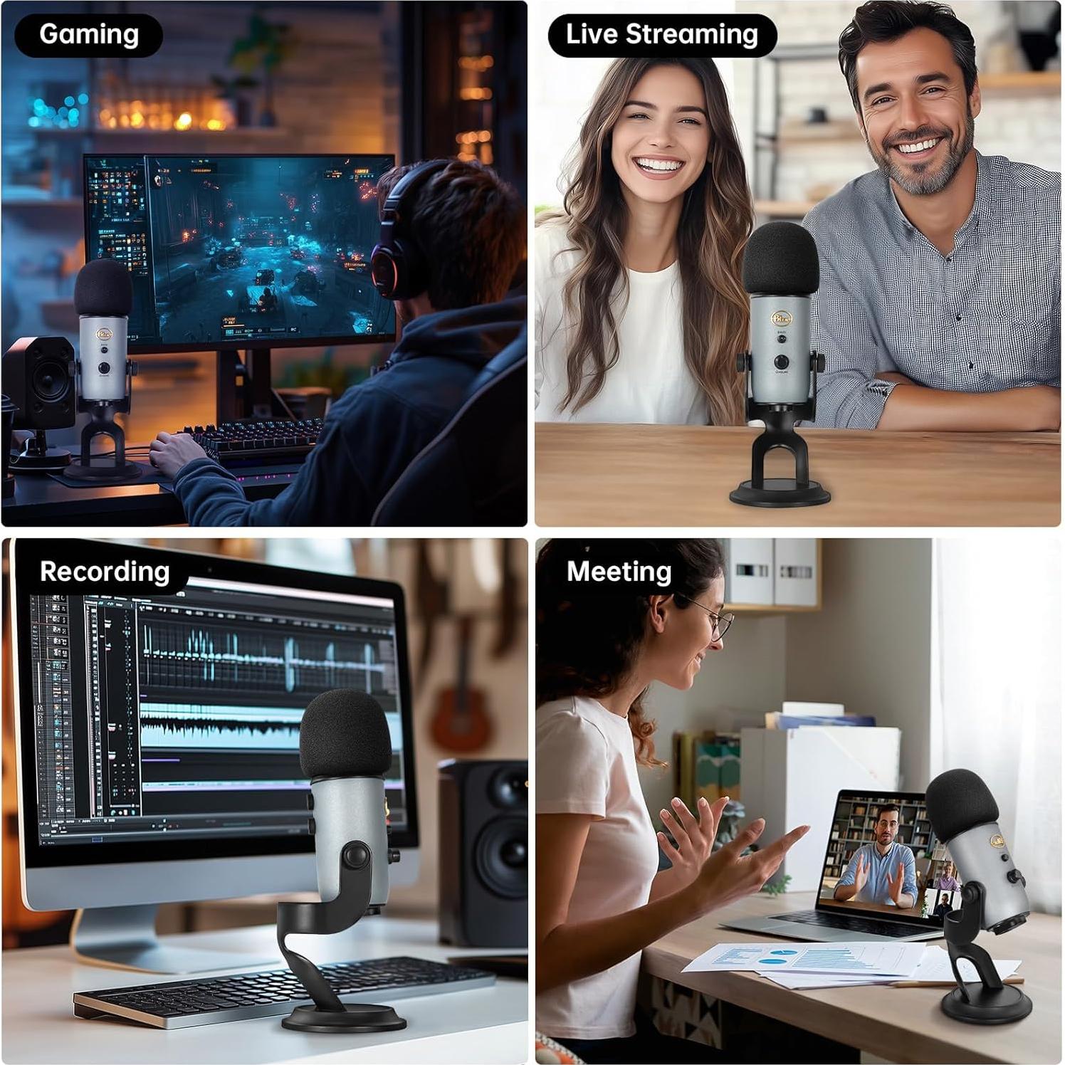 Filtro Pop Espuma Negra para Micrófonos Blue Yeti y Pro