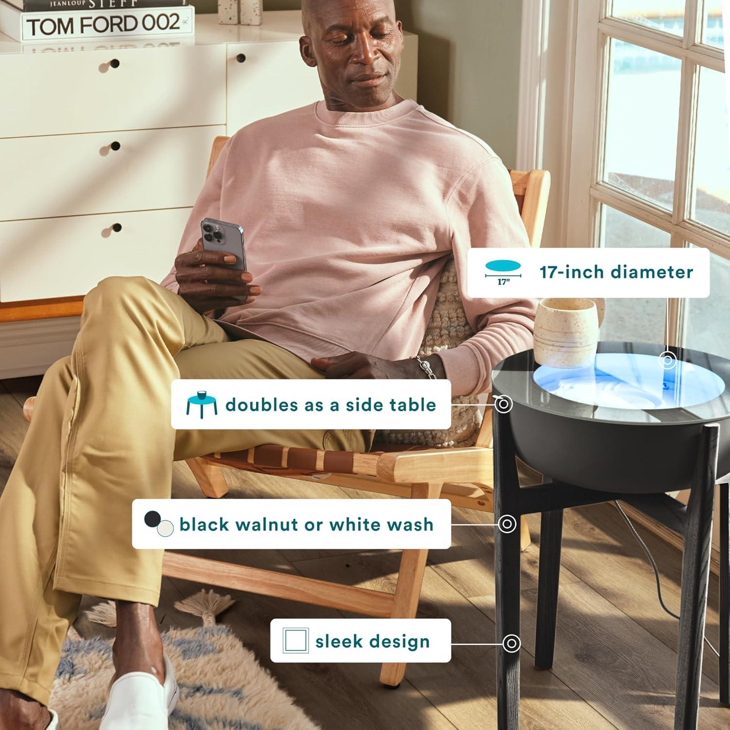 Soporte de Madera Maciza Homedics 16" Nogal Negro STS-300-WN