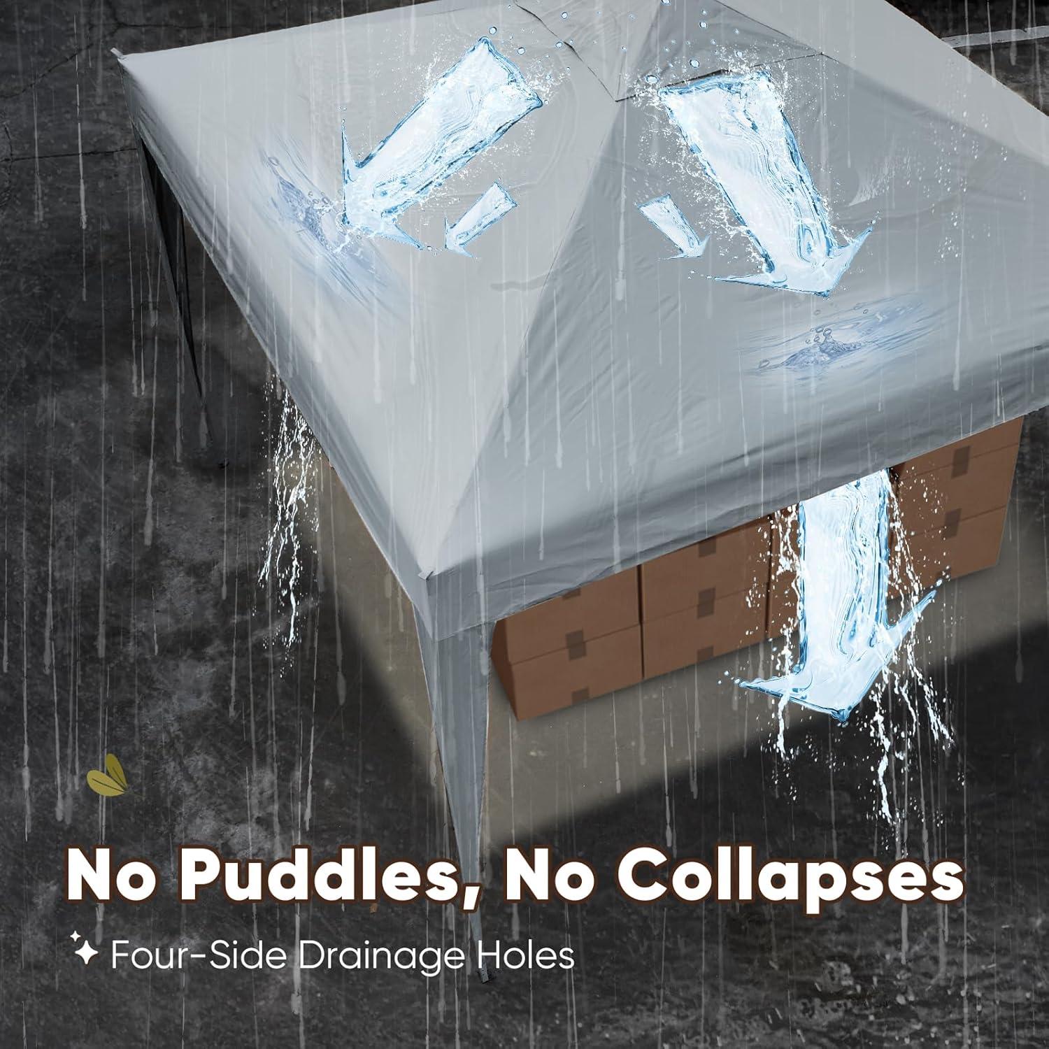 Carpa Plegable Quictent 10x10 con Pared Lateral Blanca