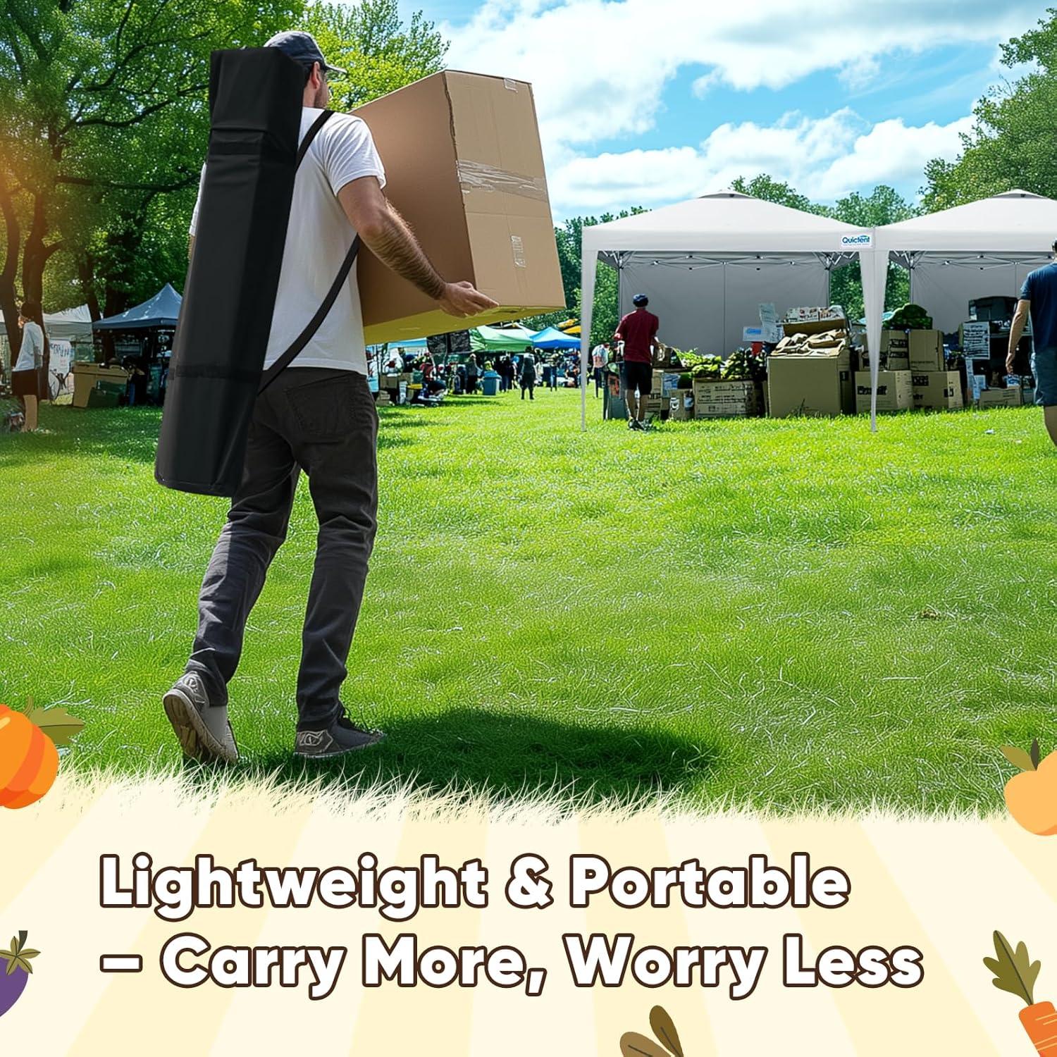 Carpa Plegable Quictent 10x10 con Pared Lateral Blanca