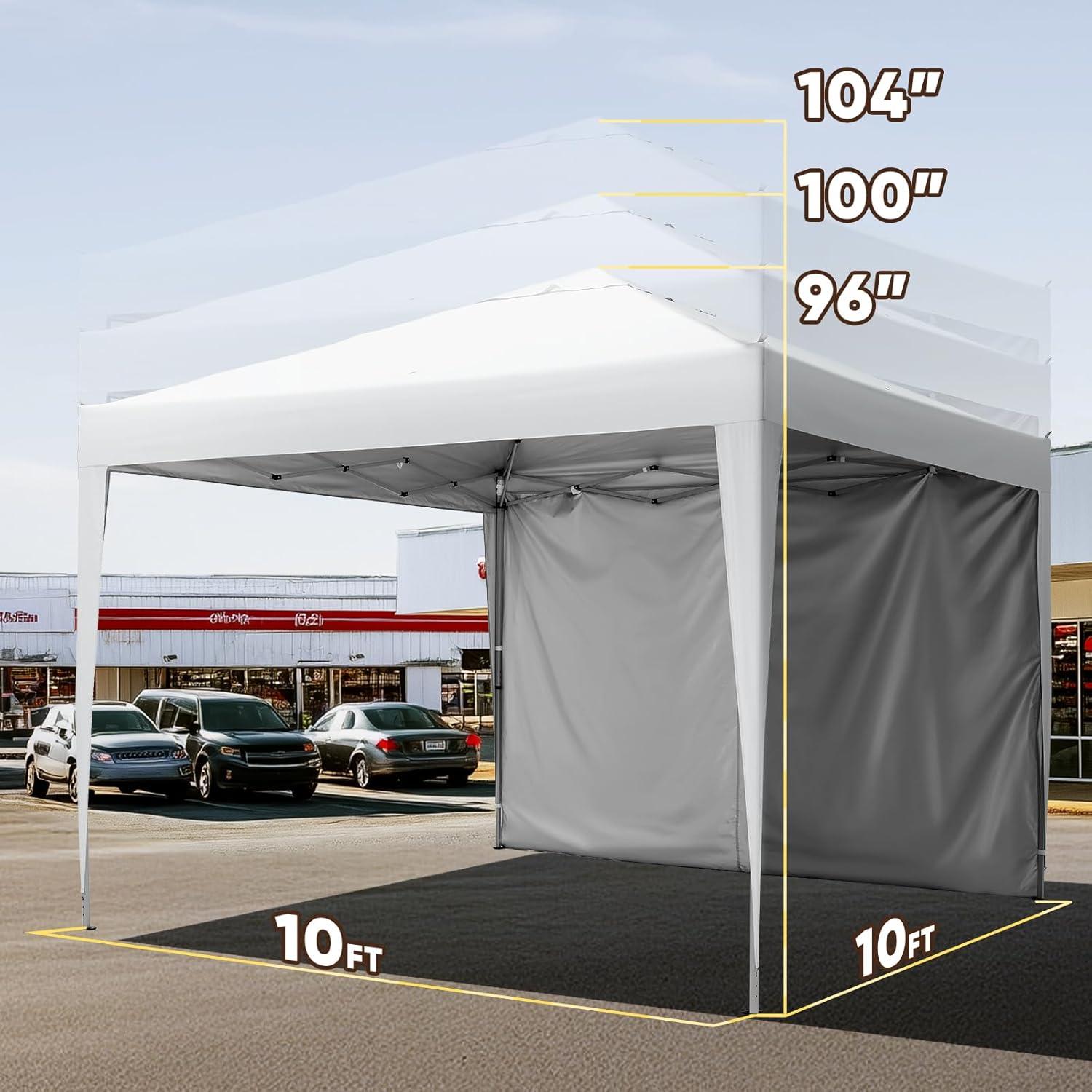 Carpa Plegable Quictent 10x10 con Pared Lateral Blanca