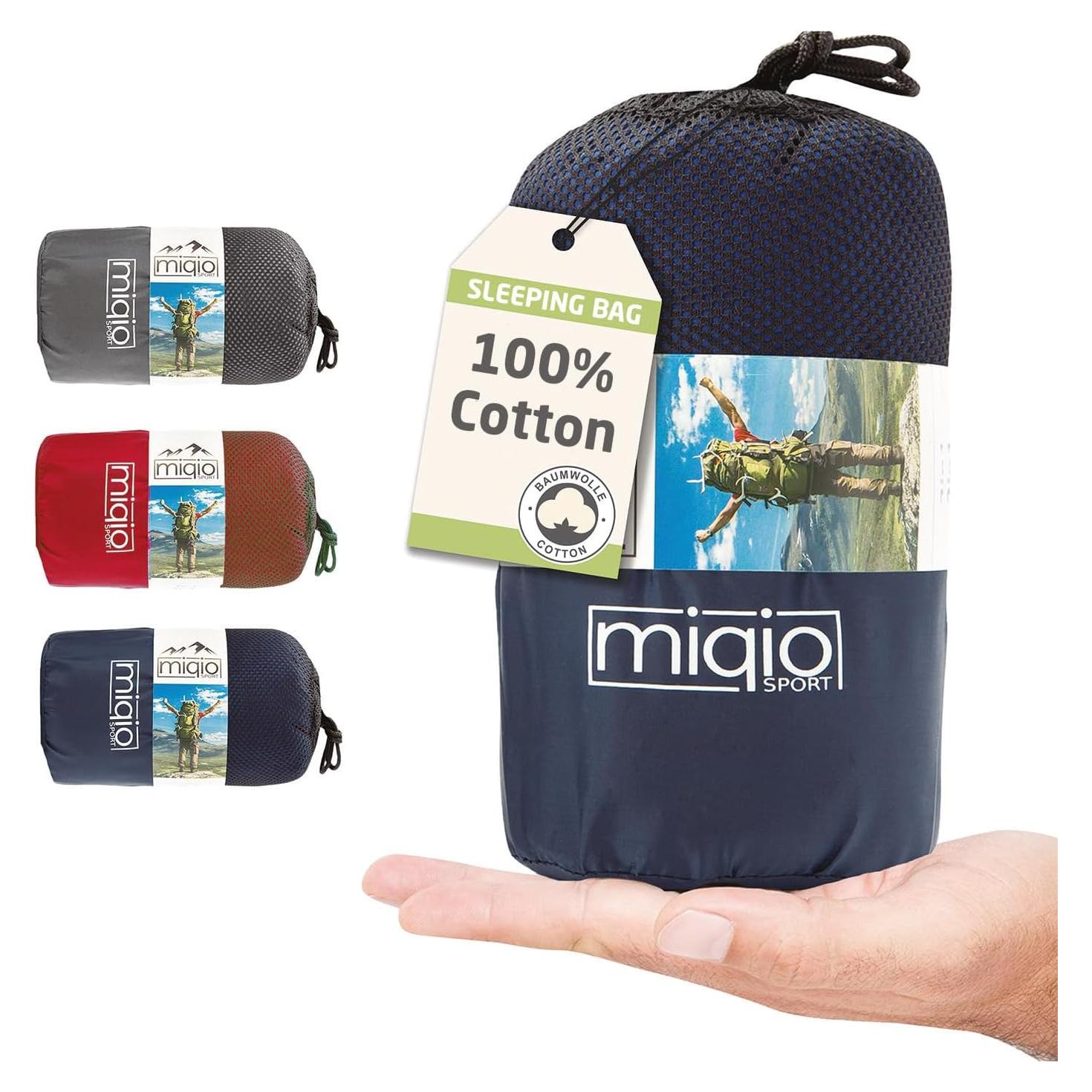 Saco de Dormir Forro 2 en 1 Miqio XL Algodón Azul