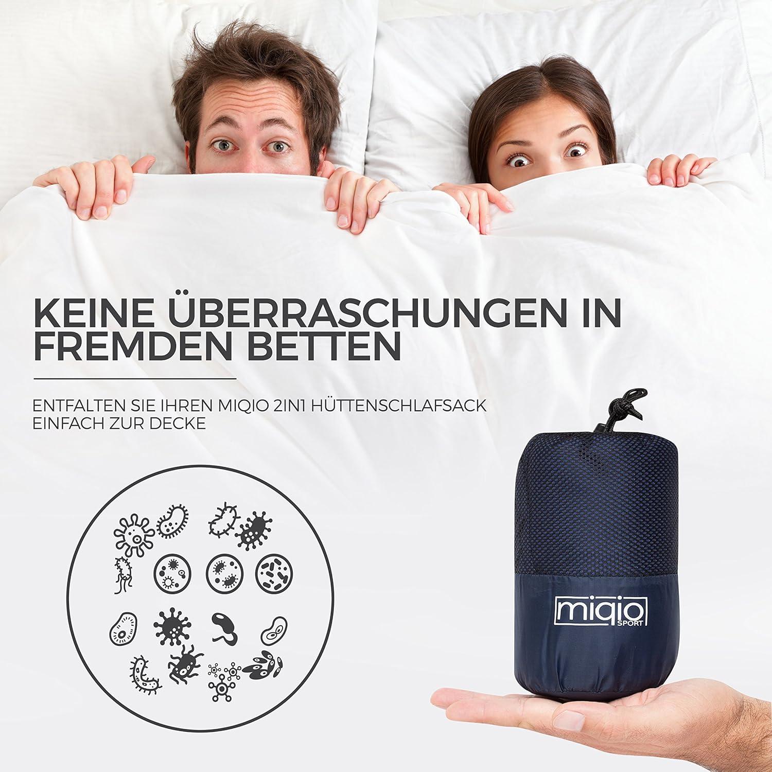 Saco de Dormir Forro 2 en 1 Miqio XL Algodón Azul