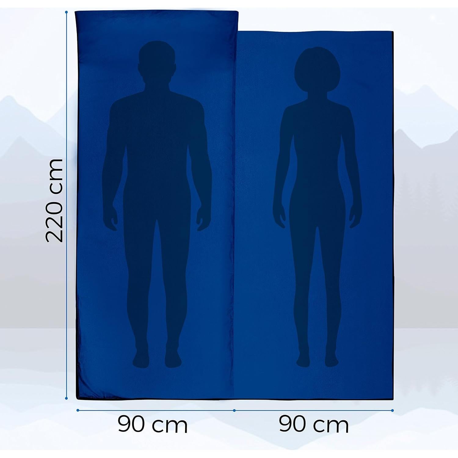 Saco de Dormir Forro 2 en 1 Miqio XL Algodón Azul