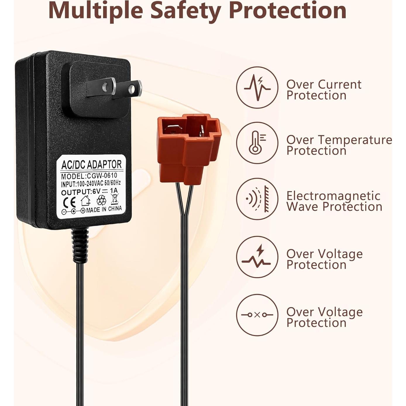 Cargador de Batería 6V GnoTis para Juguetes Eléctricos