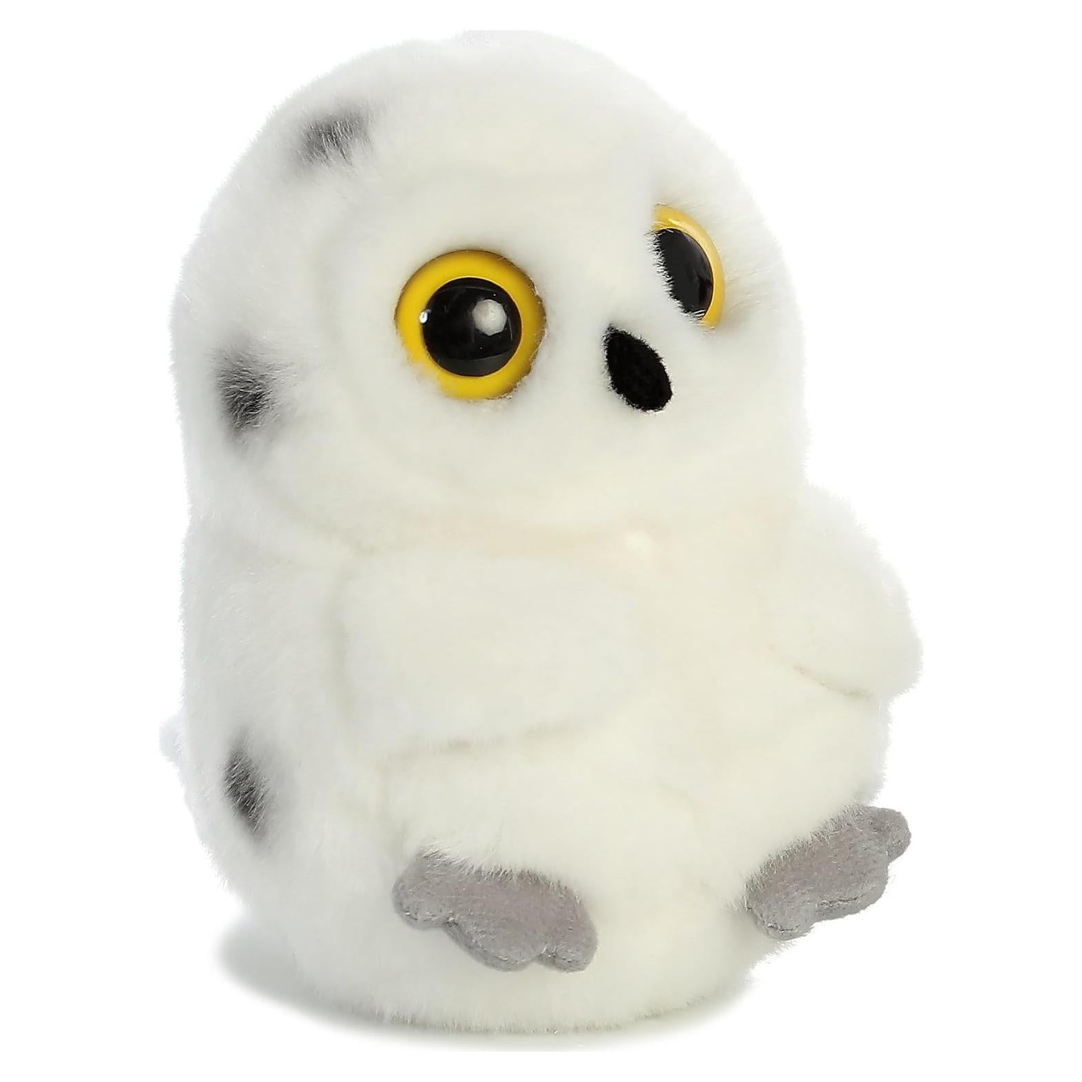 Peluche Redondo Aurora® Búho Rolly Pet™ 12.7 cm Blanco