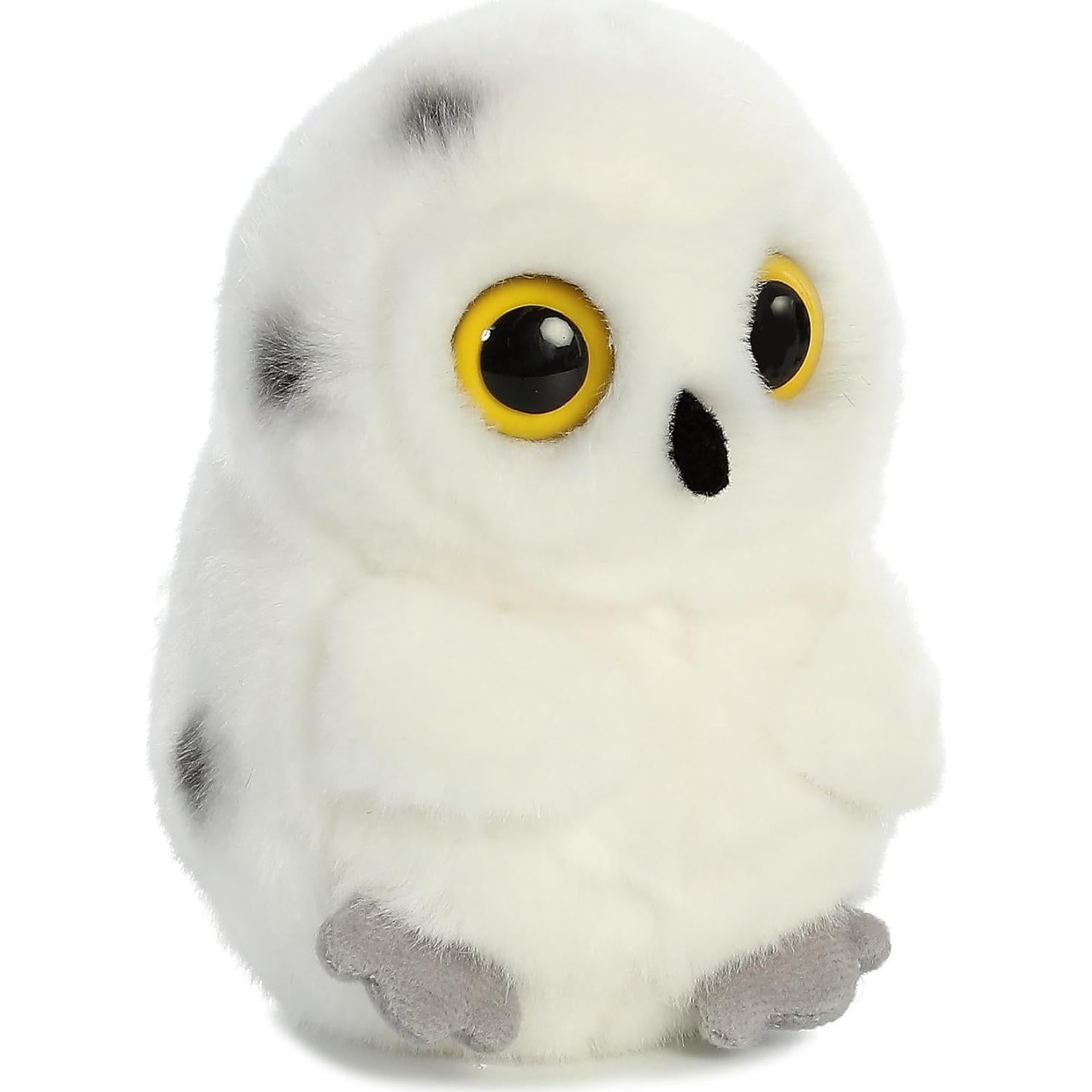 Peluche Redondo Aurora® Búho Rolly Pet™ 12.7 cm Blanco