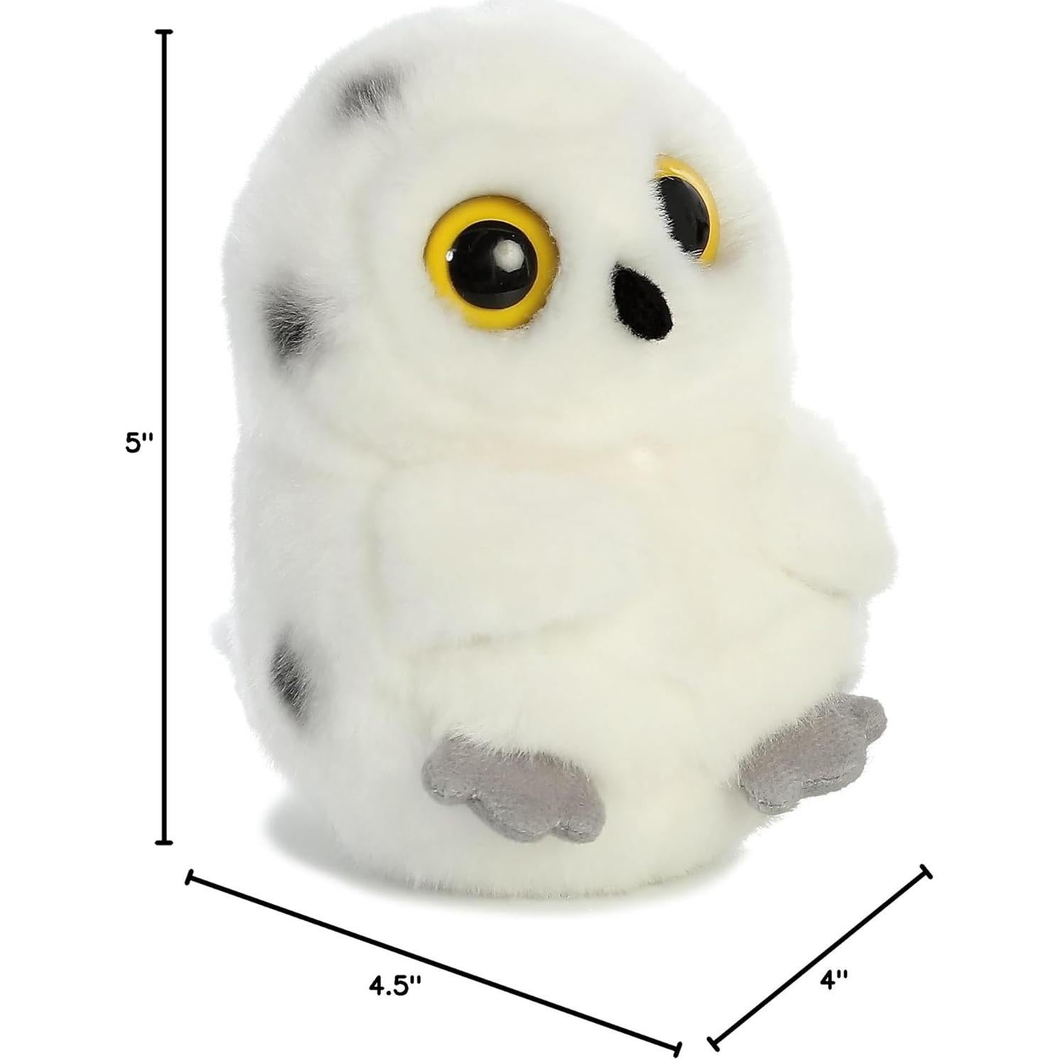 Peluche Redondo Aurora® Búho Rolly Pet™ 12.7 cm Blanco