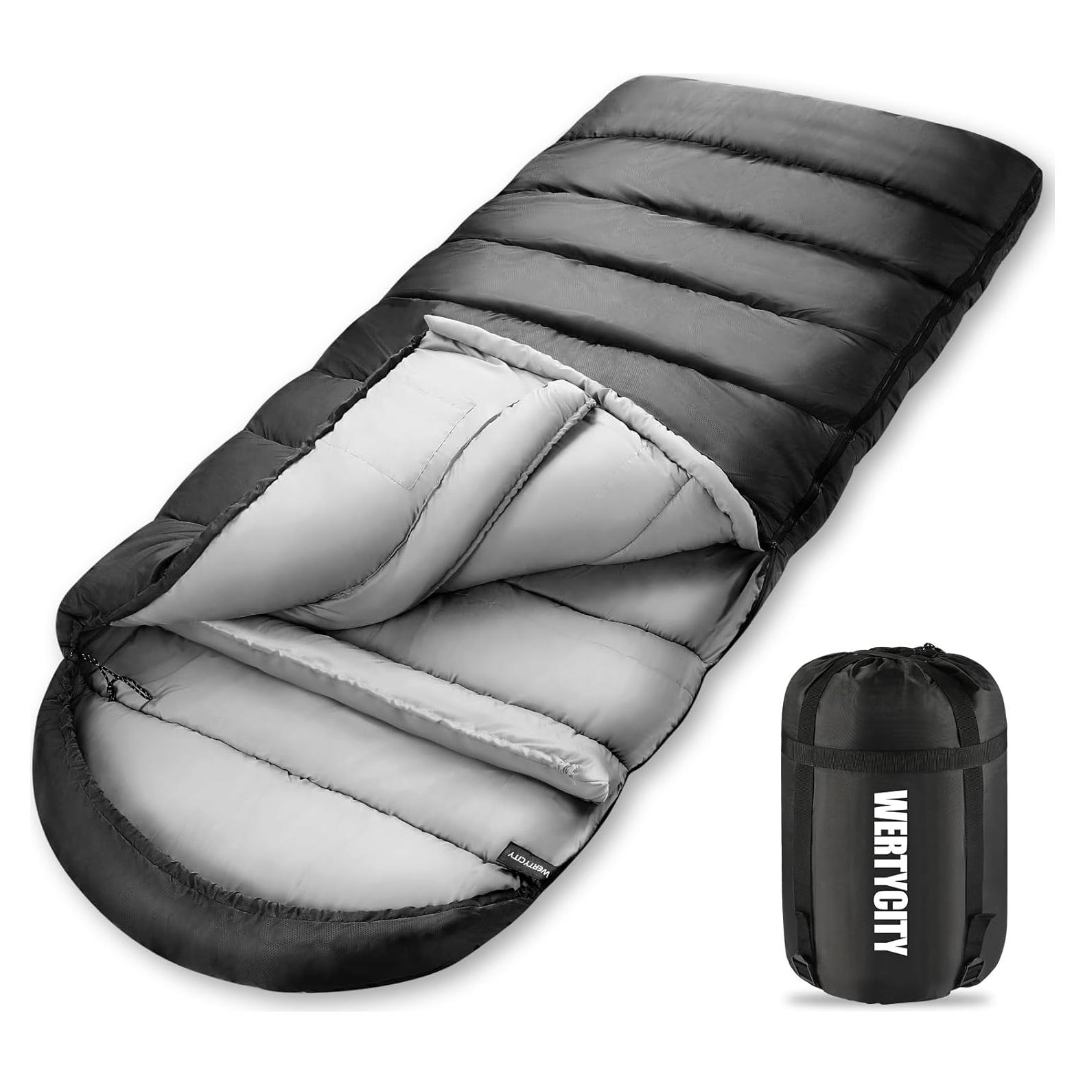 Saco de dormir WERTYCITY XL para clima frío y cálido 1 persona