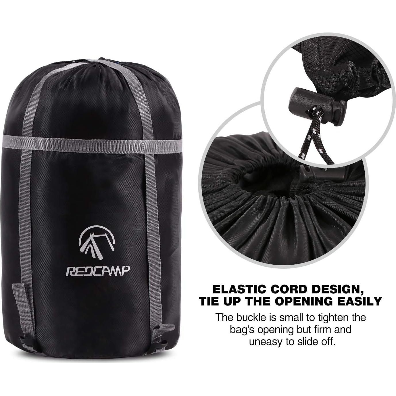 Saco de Dormir REDCAMP Negro M 17L para Camping y Mochileo