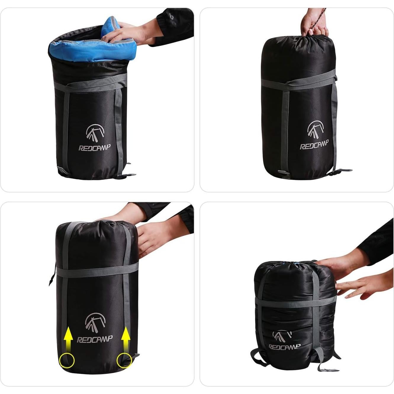 Saco de Dormir REDCAMP Negro M 17L para Camping y Mochileo