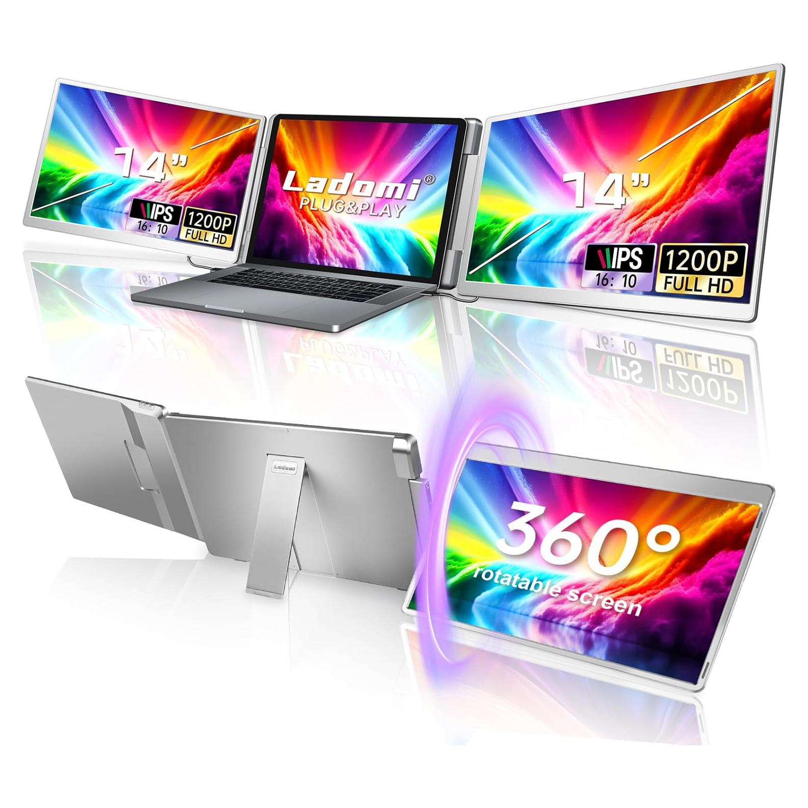 Extensor de Pantalla FHD 14" Ladomi para Laptop 12-16.5"