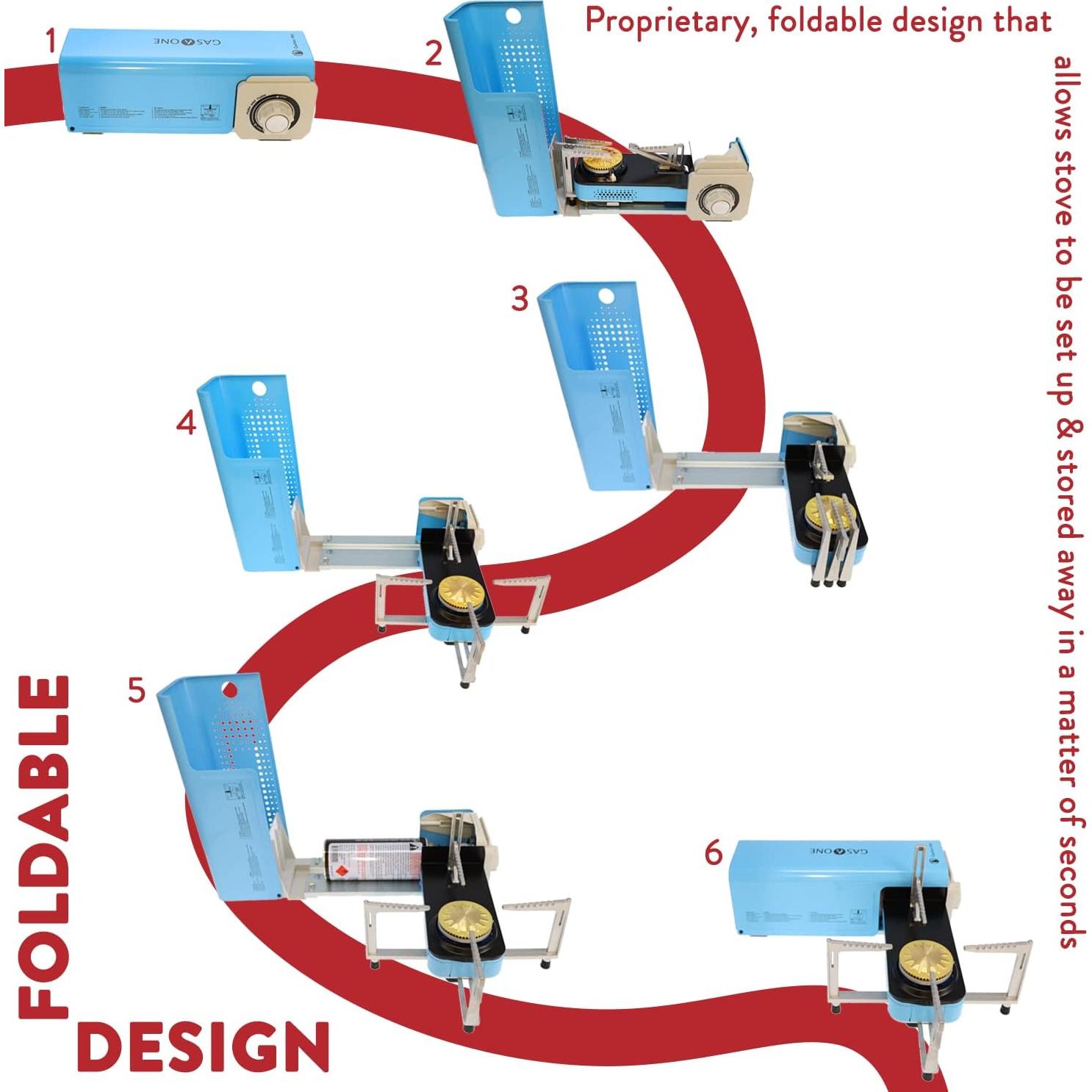 Estufa de Campamento Gas One GS-8300SB Butano 8000 BTU Azul