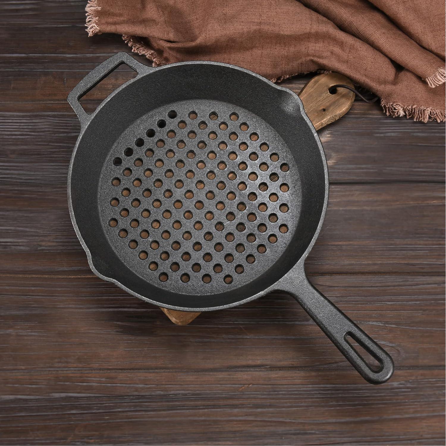 Sartén Grill Cuadrada Bruntmor 25.4 cm Hierro Fundido Pre-Sazonada
