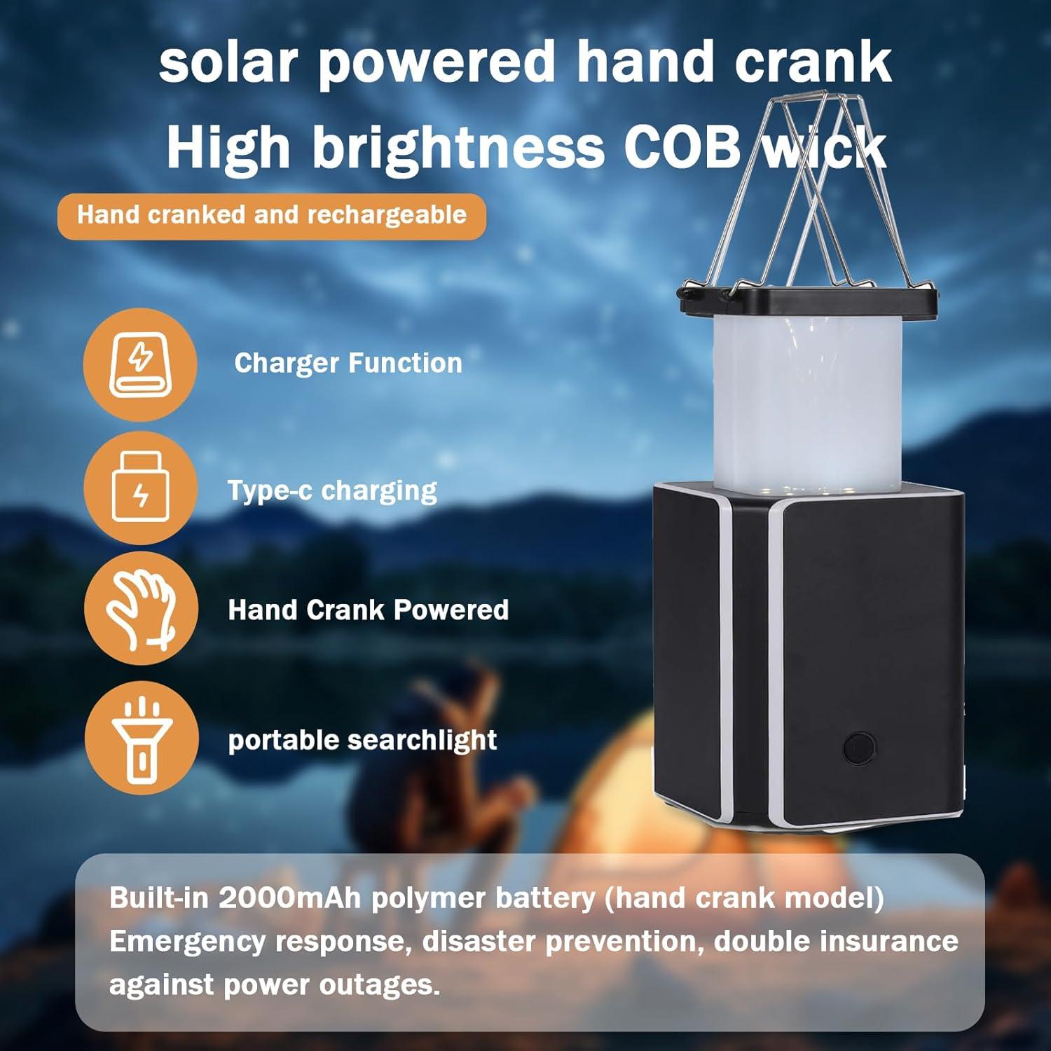 Linterna de Camping LED GarageAngle Solar Recargable 11.68cm