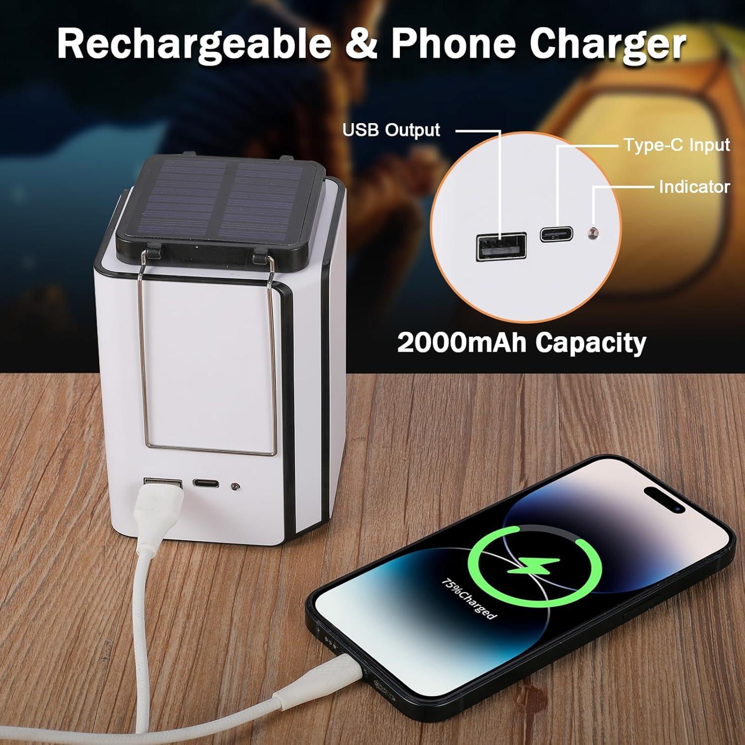 Linterna de Camping LED GarageAngle Solar Recargable 11.68cm