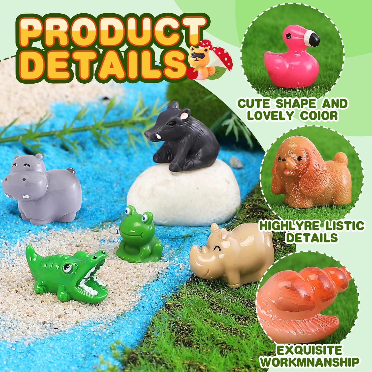 70 Figuras Mini Animales de Resina DWWPOO para Jardín y Manualidades