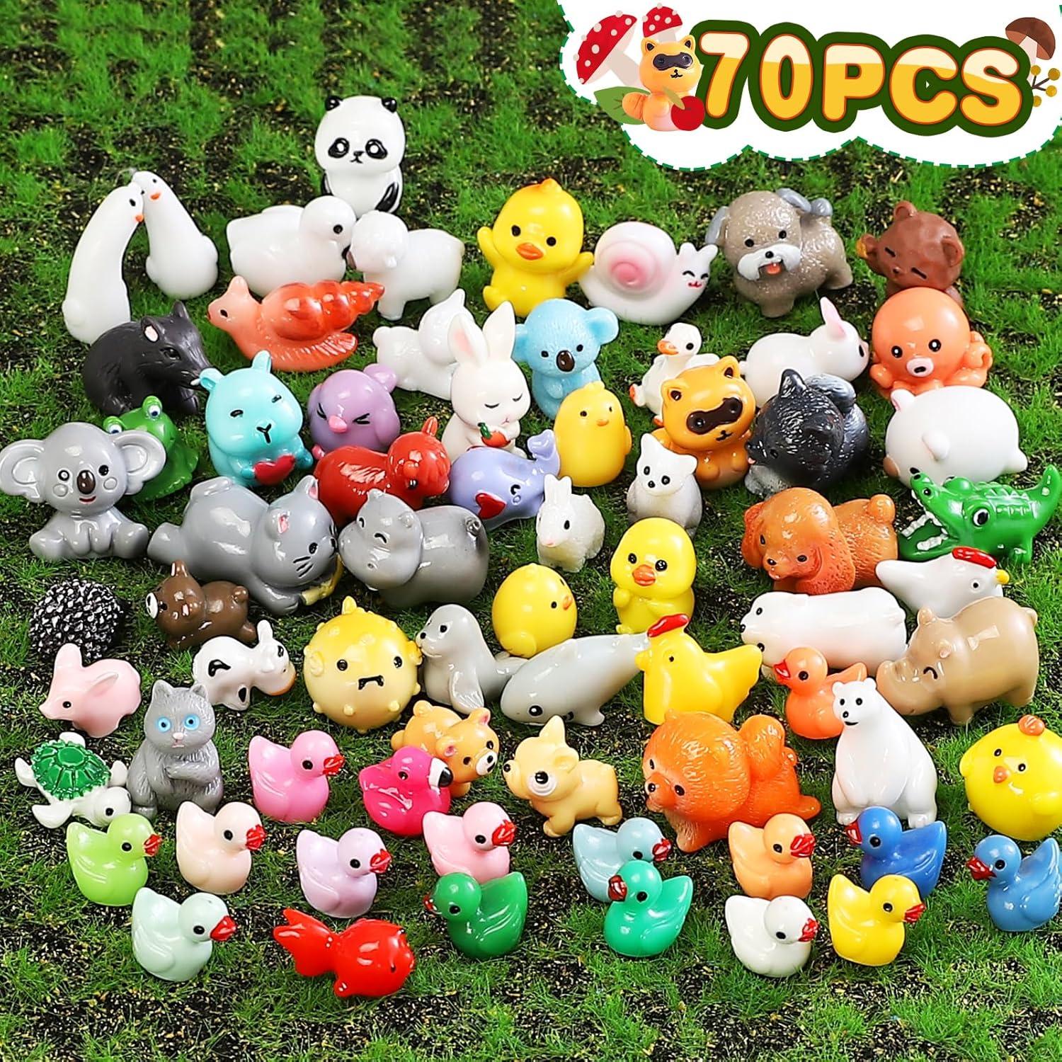 70 Figuras Mini Animales de Resina DWWPOO para Jardín y Manualidades