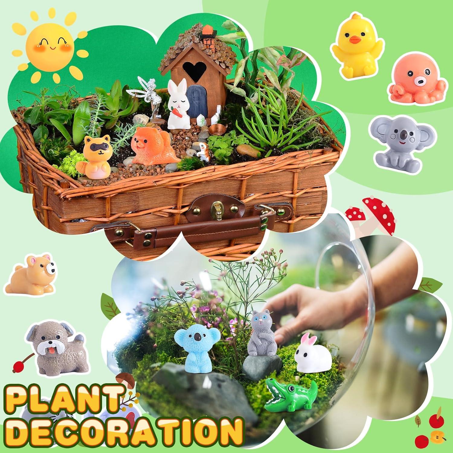 70 Figuras Mini Animales de Resina DWWPOO para Jardín y Manualidades