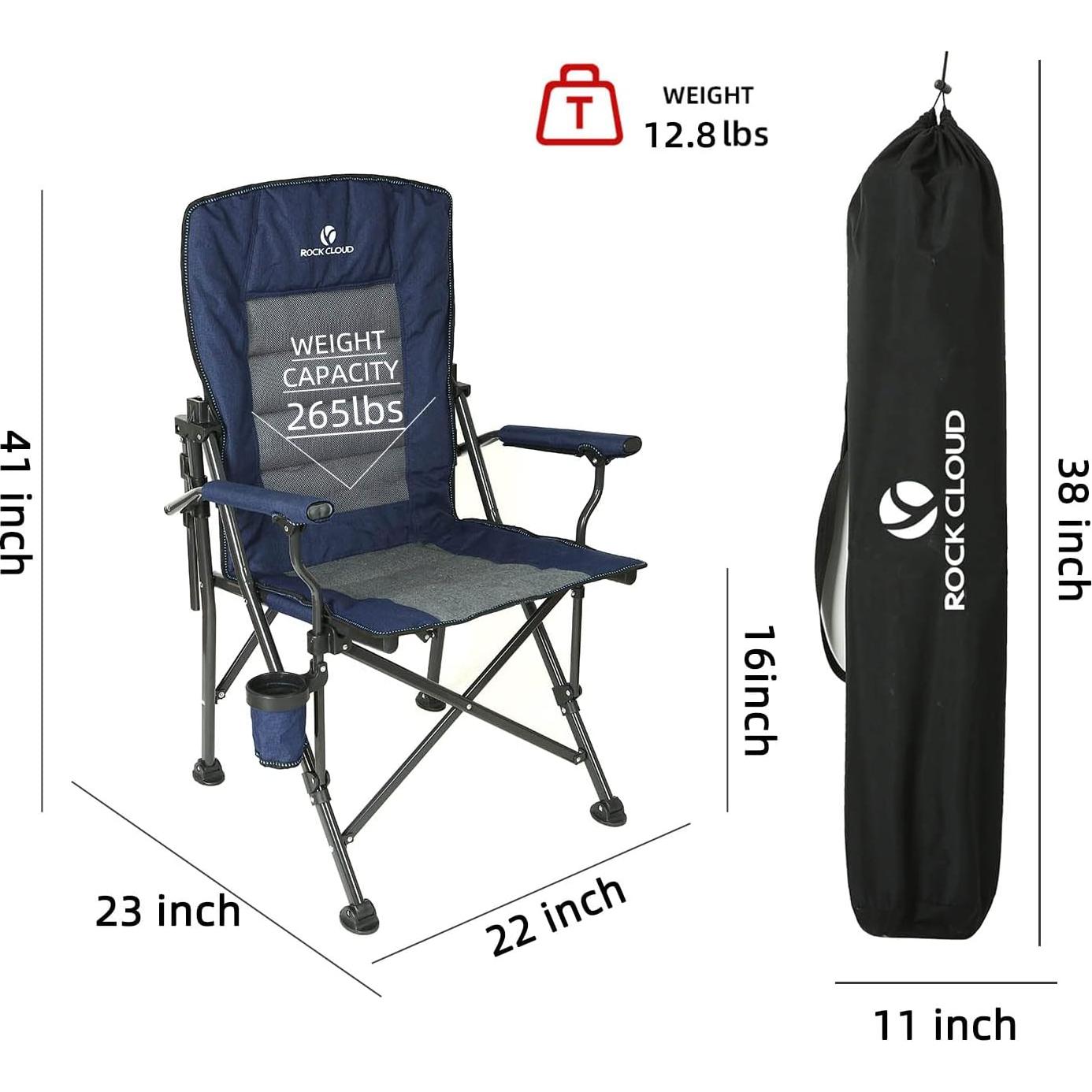 Silla de Camping Plegable Rock Cloud RC01538 con Soporte Lumbar
